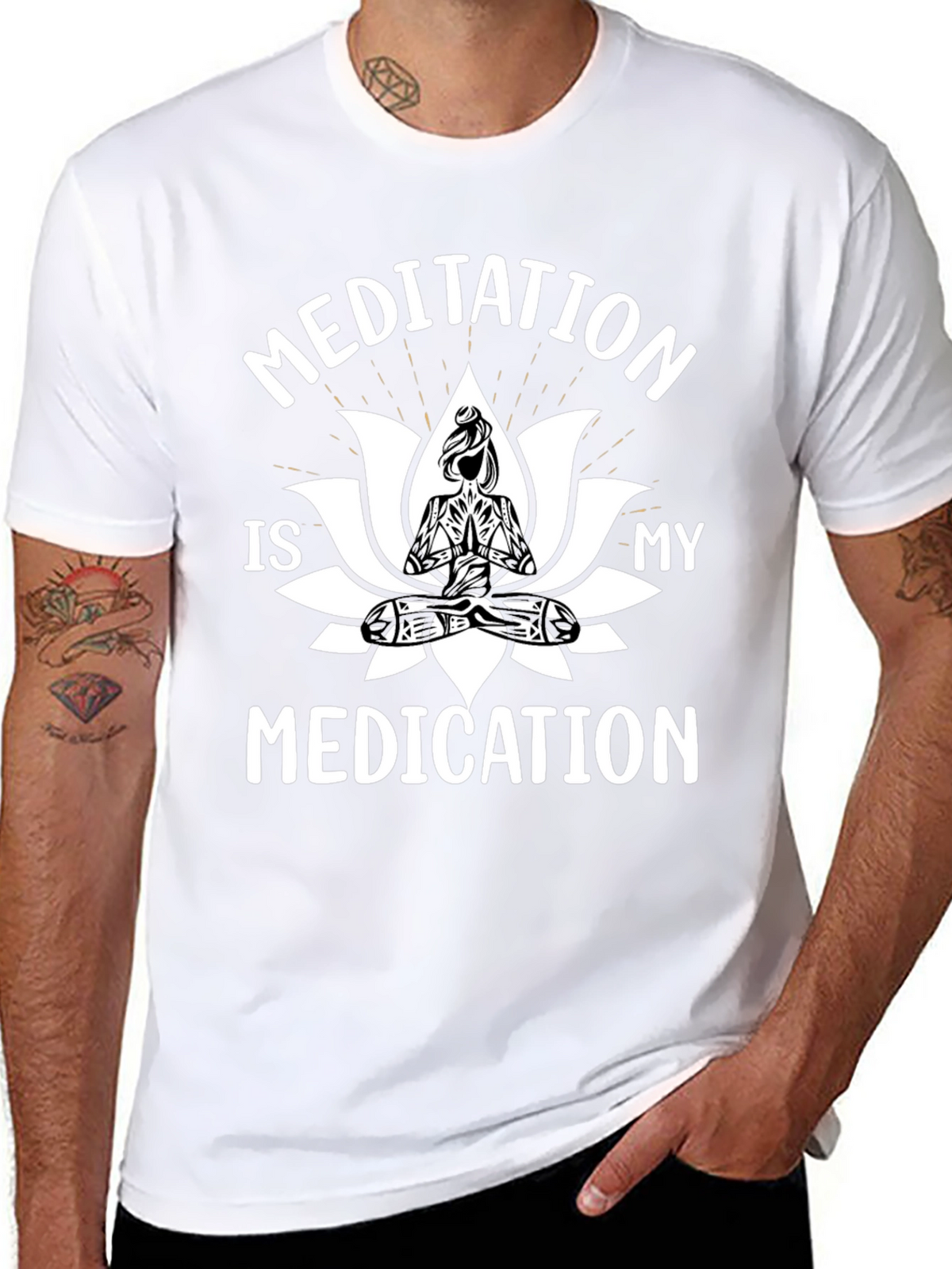 Meditation is My Medication Black T-Shirt