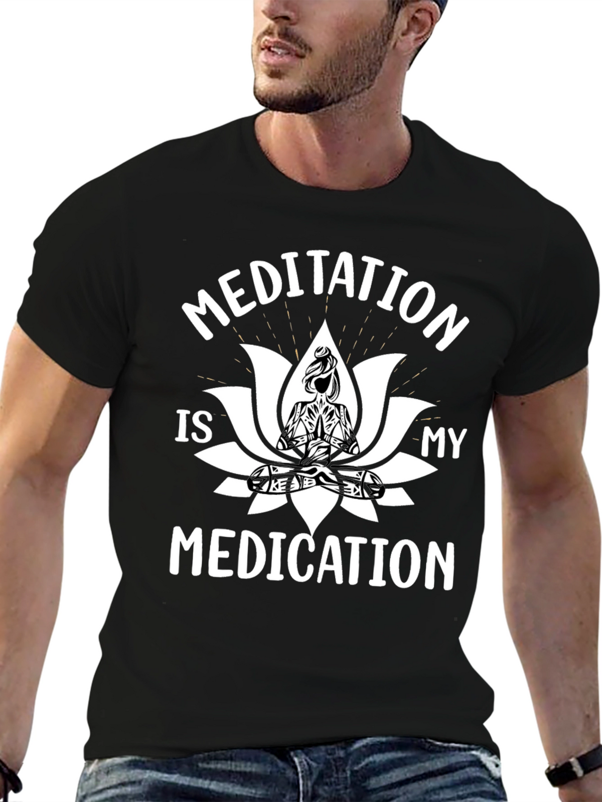 Meditation is My Medication Black T-Shirt