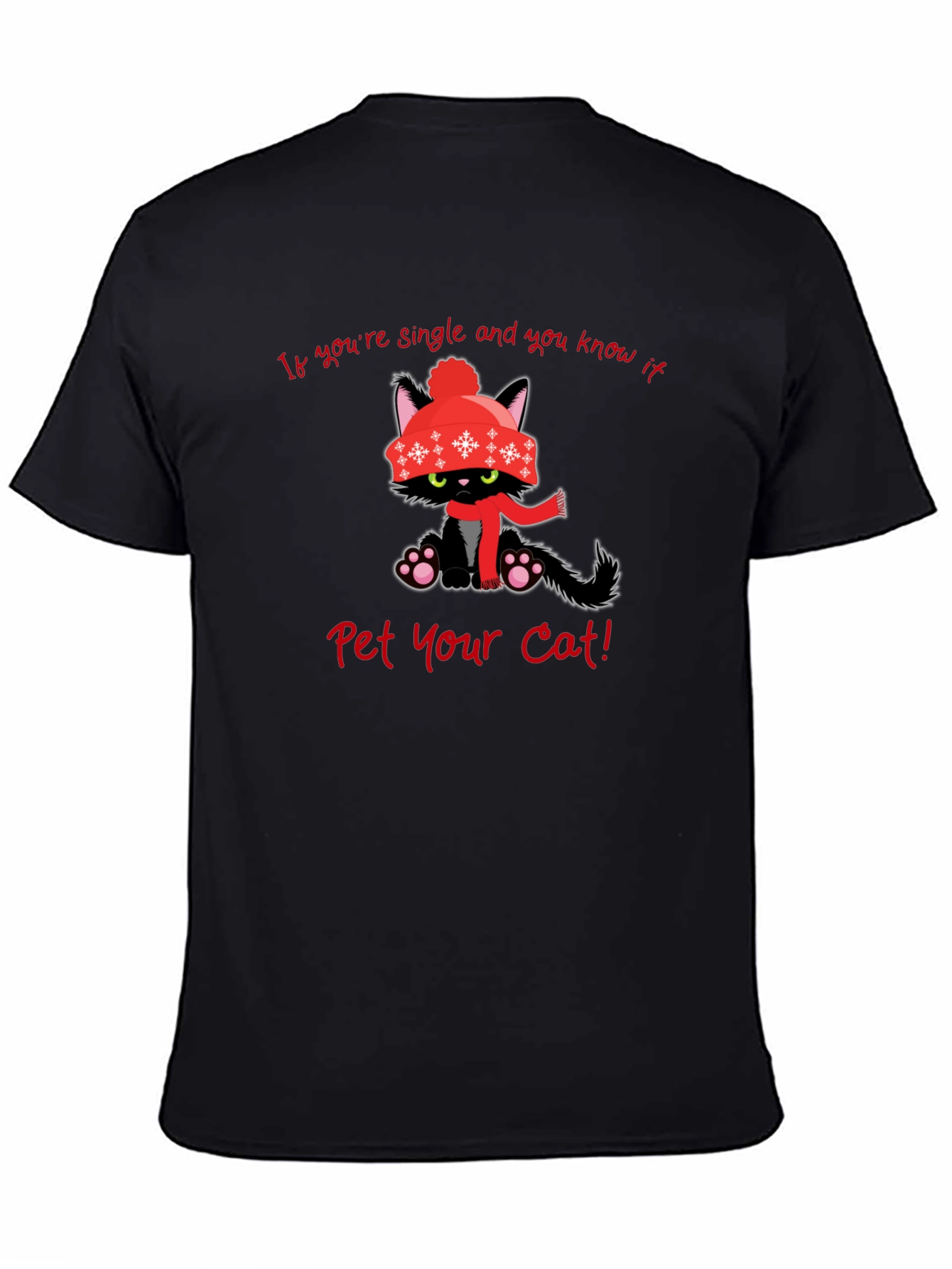 Single Cat Winter T-Shirt