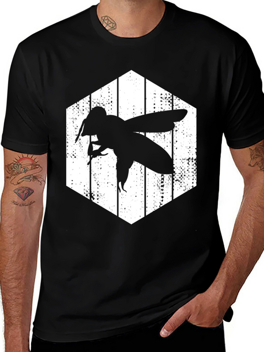 Bee Hexagon Graphic Tee - Black T-Shirt