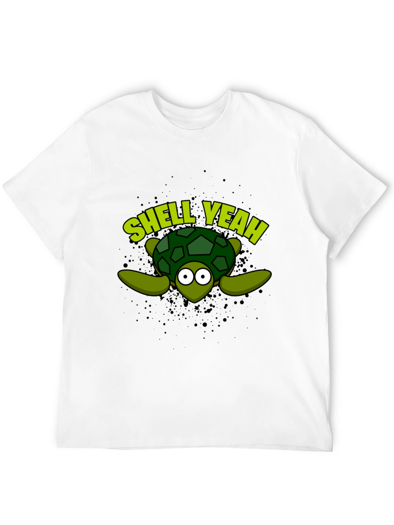 Shell Yeah Turtle Graphic Tee - Black Cotton T-Shirt