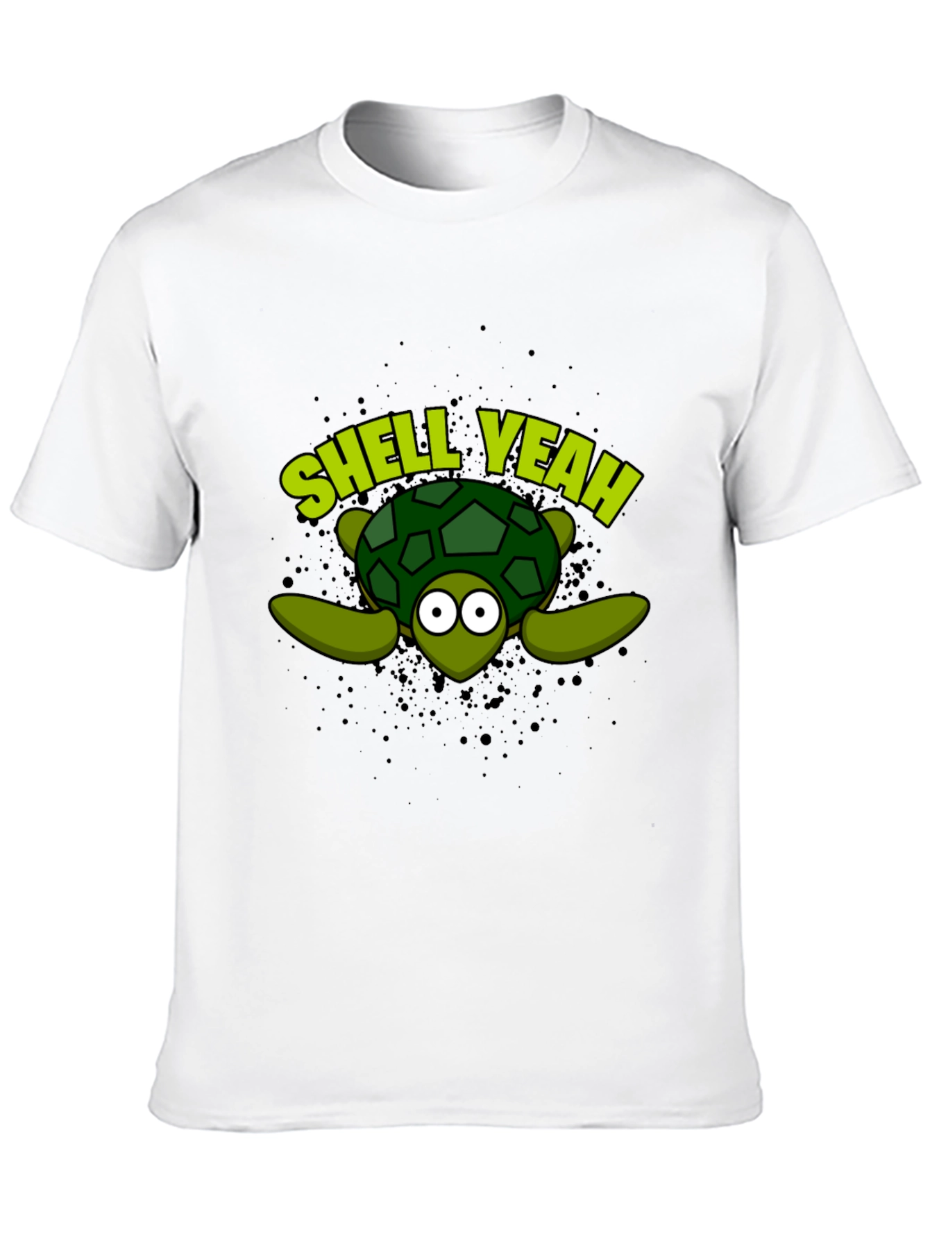 Shell Yeah Turtle Graphic Tee - Black Cotton T-Shirt