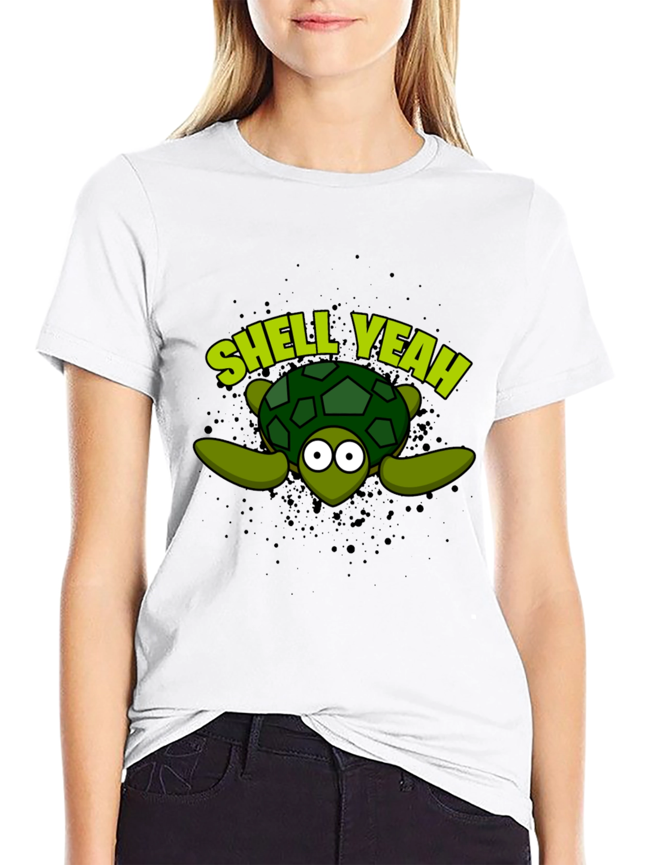 Shell Yeah Turtle Graphic Tee - Black Cotton T-Shirt