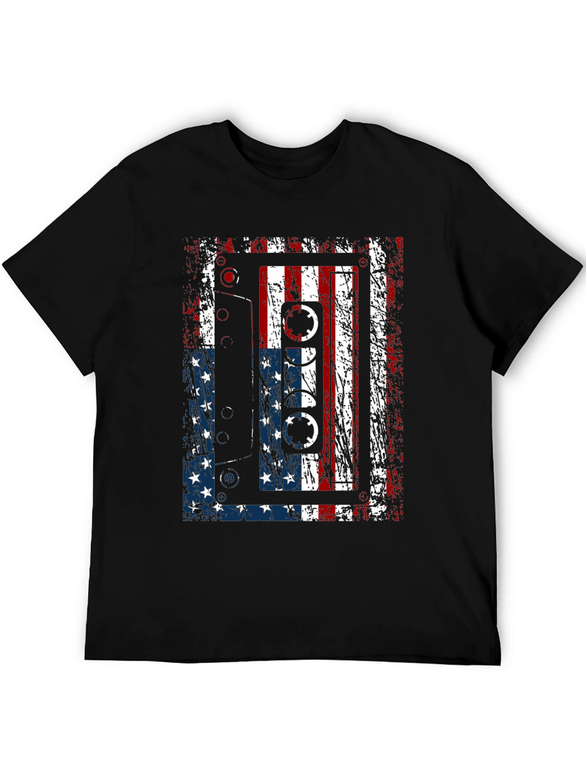 American Flag Cassette Tape Graphic T-Shirt