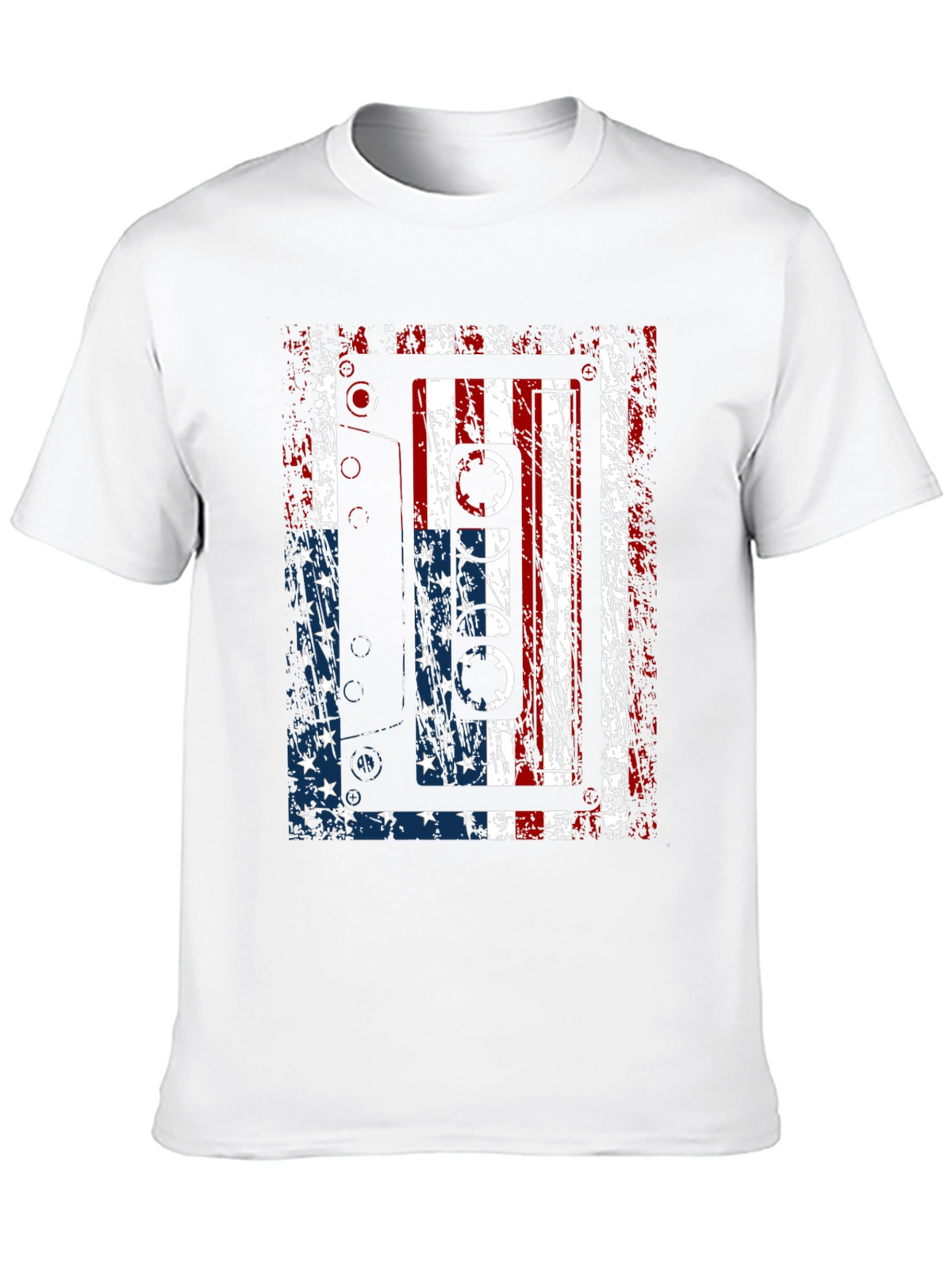 American Flag Cassette Tape Graphic T-Shirt