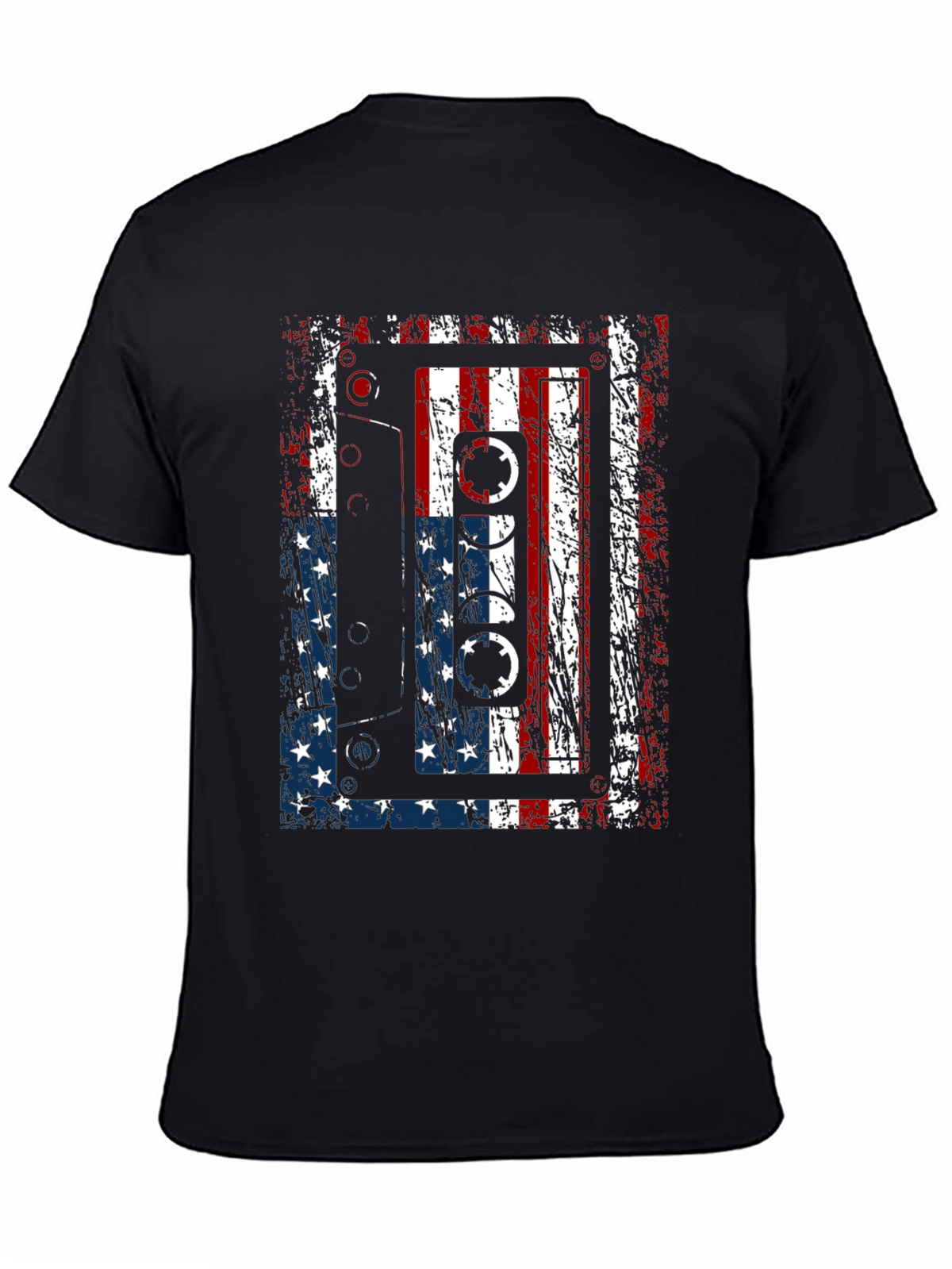 American Flag Cassette Tape Graphic T-Shirt