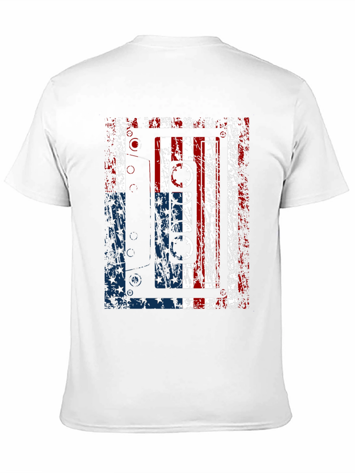American Flag Cassette Tape Graphic T-Shirt