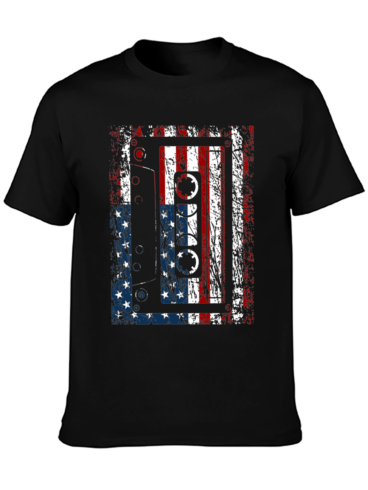 American Flag Cassette Tape Graphic T-Shirt