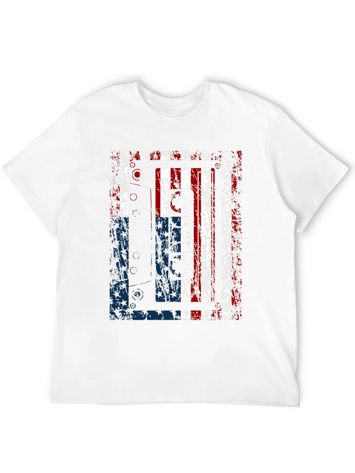 American Flag Cassette Tape Graphic T-Shirt