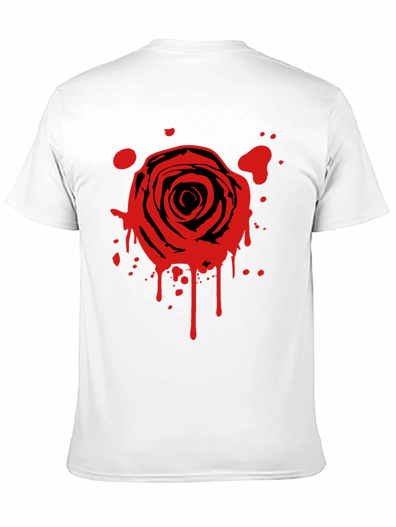 Rose Splatter Graphic Black T-Shirt
