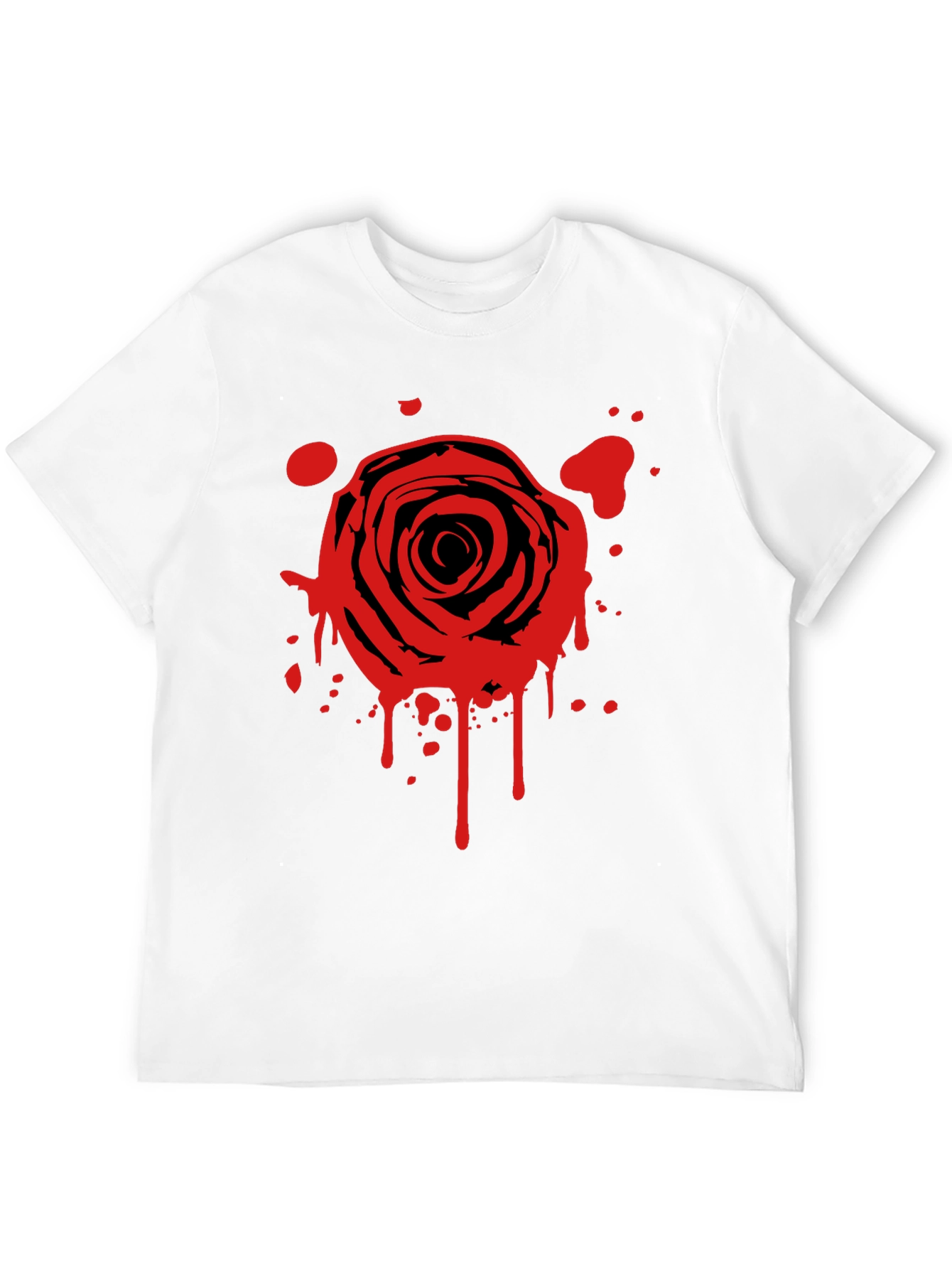 Rose Splatter Graphic Black T-Shirt