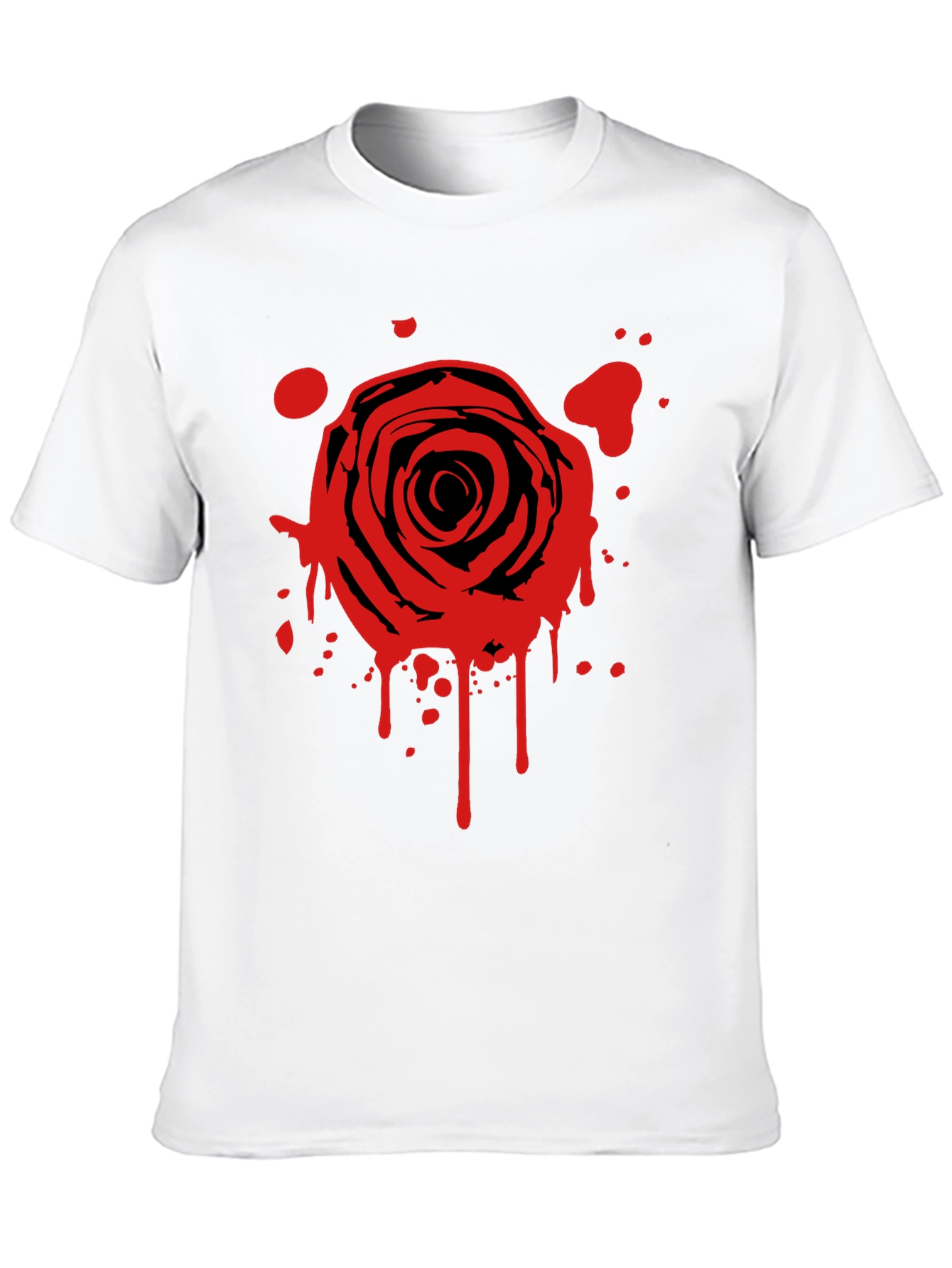 Rose Splatter Graphic Black T-Shirt