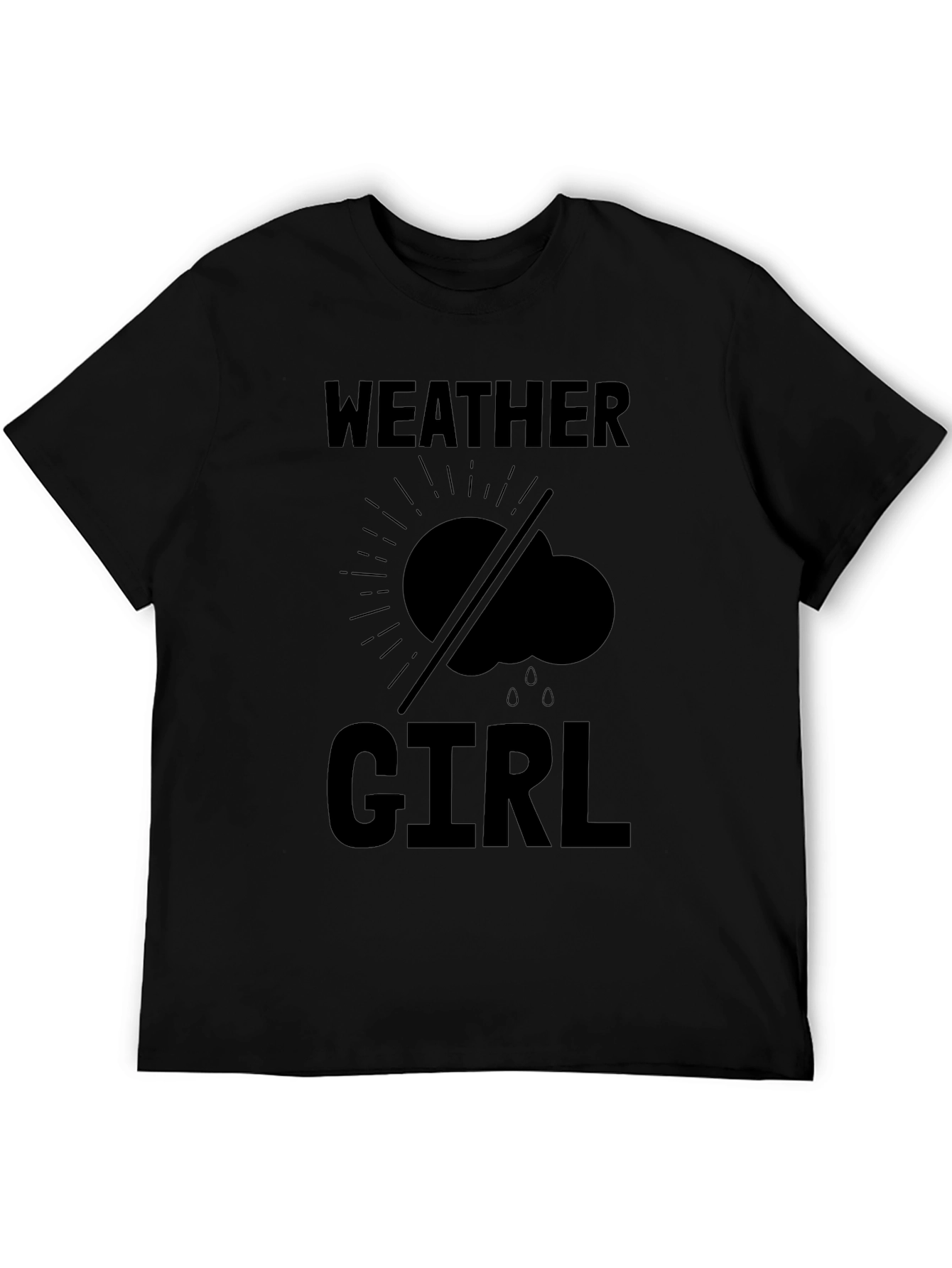 Weather Girl Graphic Tee - Black Cotton T-Shirt