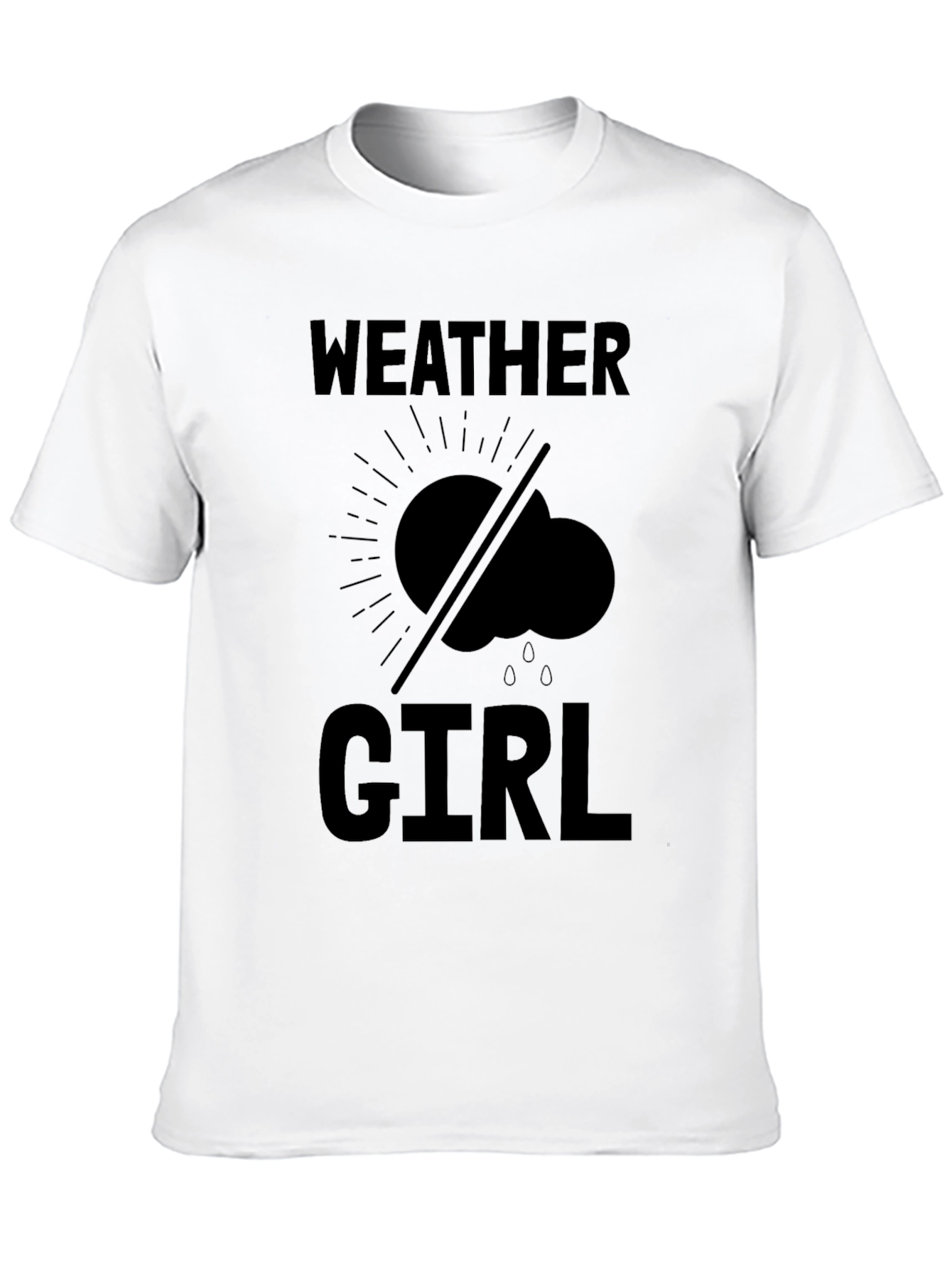 Weather Girl Graphic Tee - Black Cotton T-Shirt