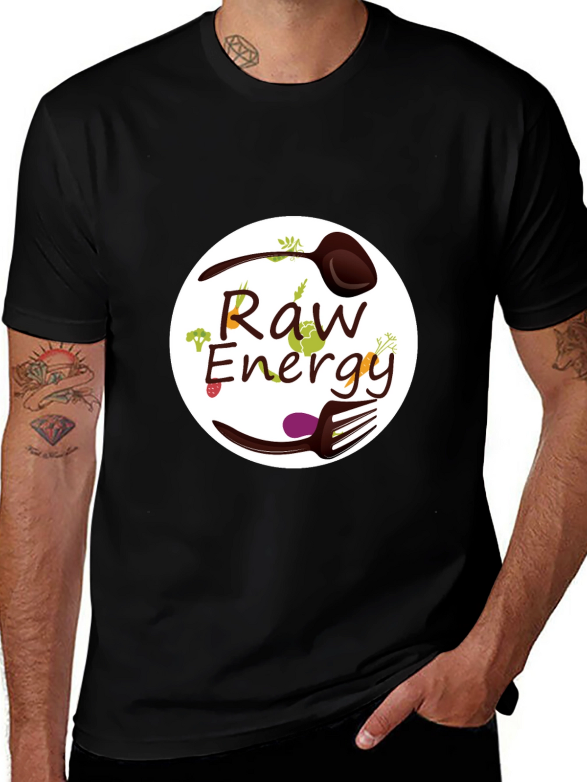 Raw Energy Graphic Tee - Healthy Vegan Lifestyle