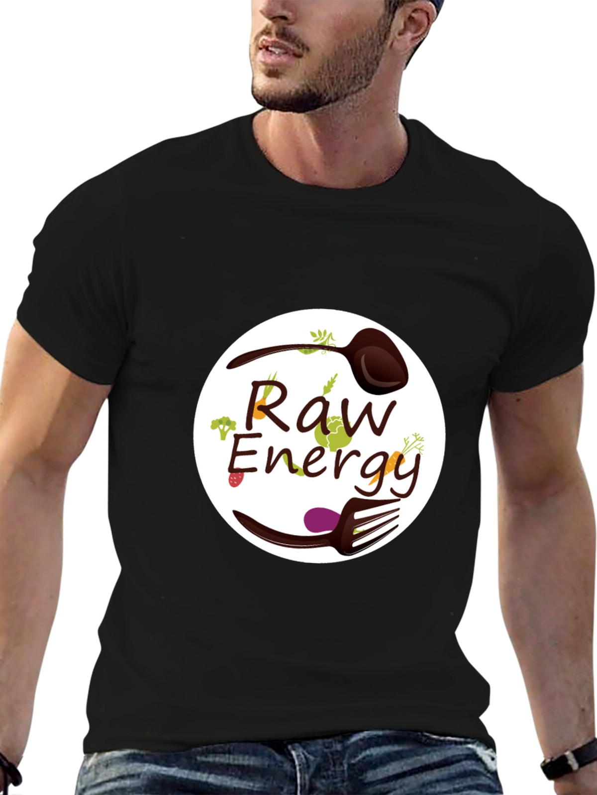 Raw Energy Graphic Tee - Healthy Vegan Lifestyle