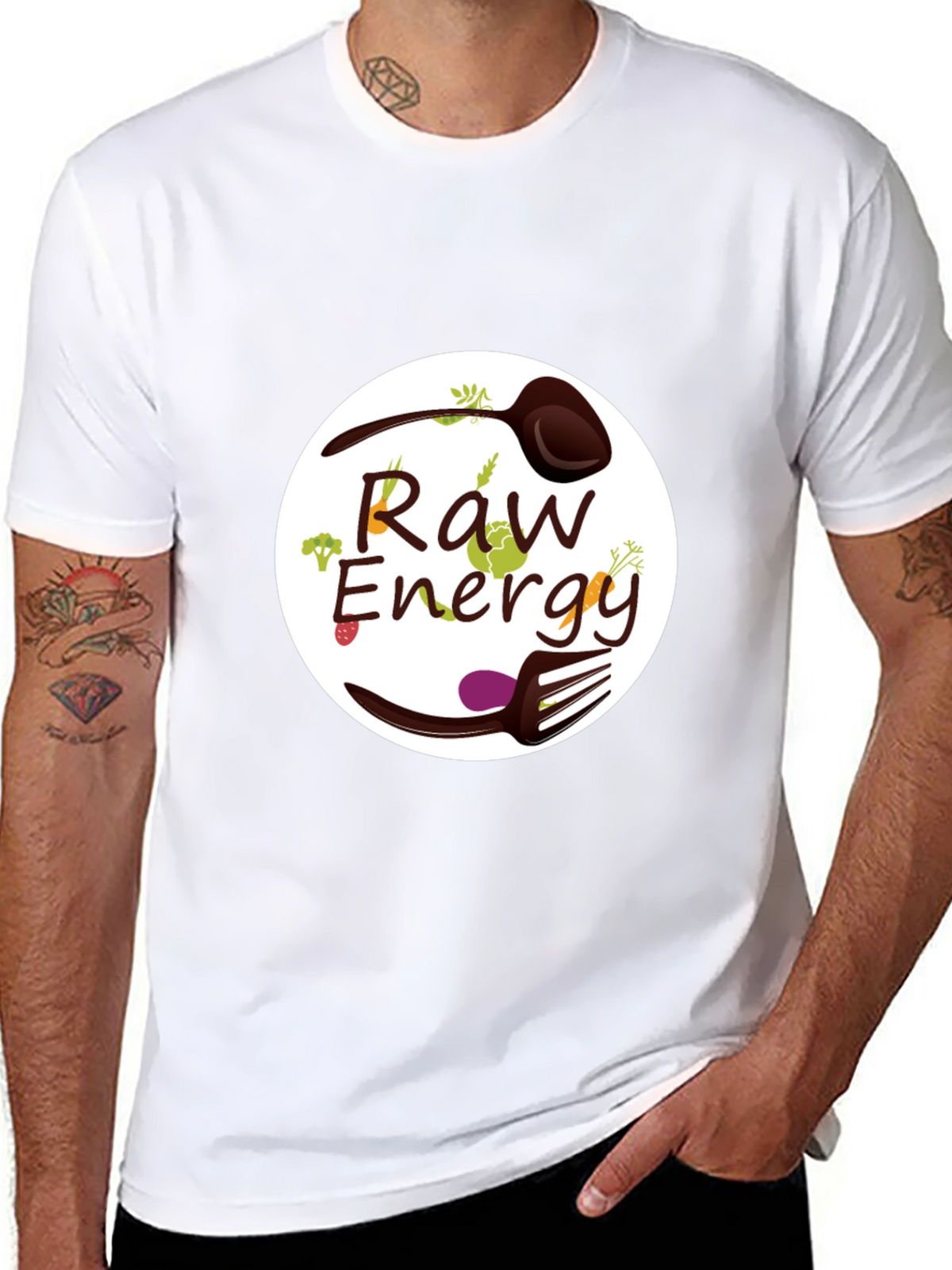 Raw Energy Graphic Tee - Healthy Vegan Lifestyle