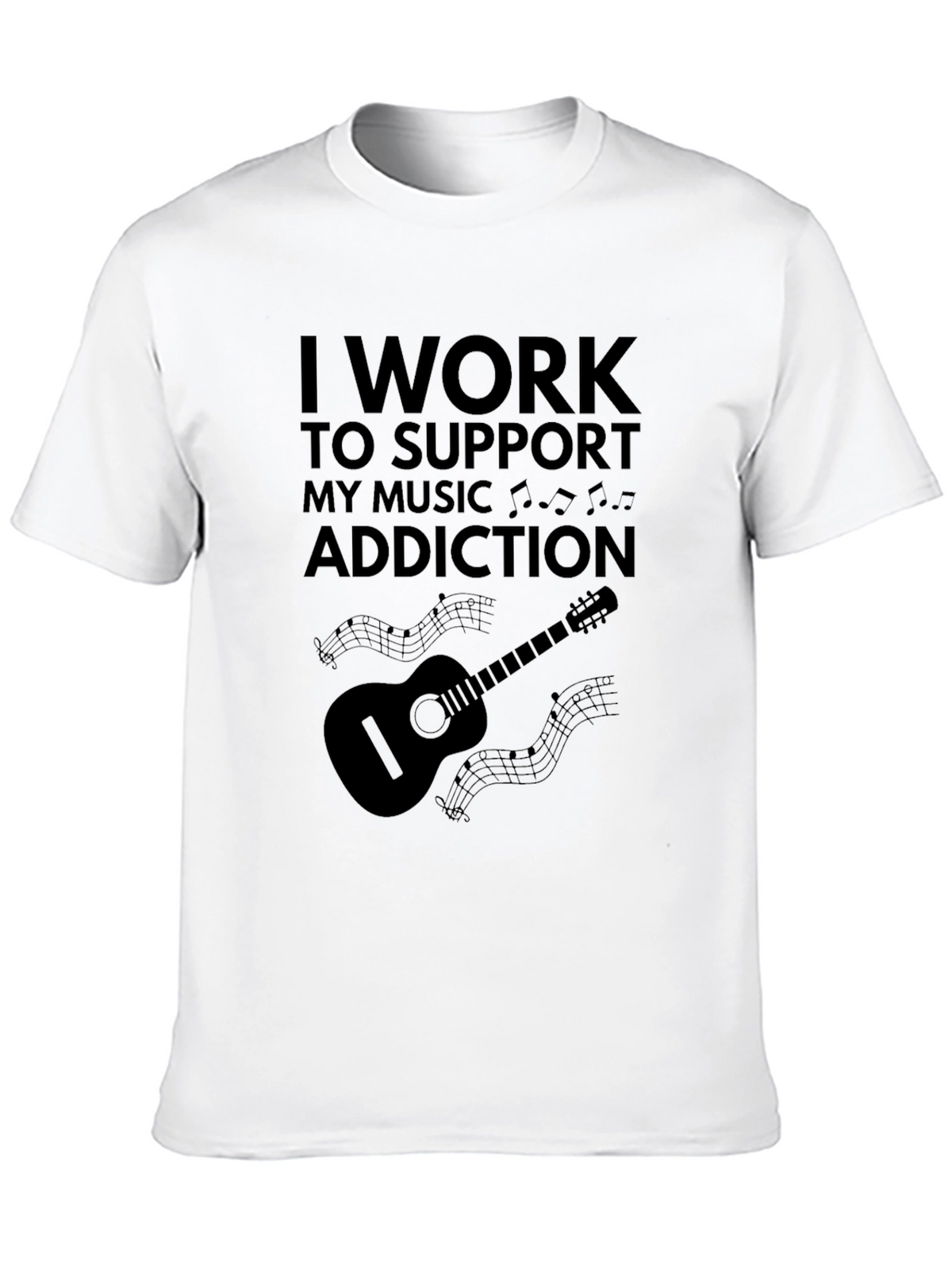 Music Addiction Black T-Shirt