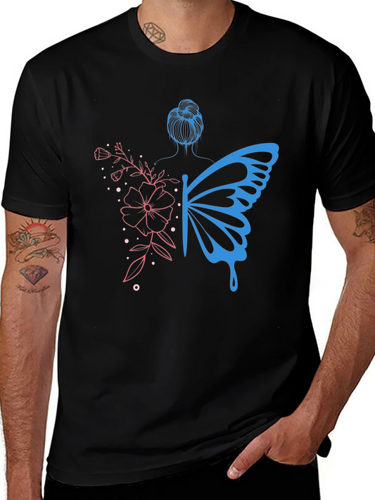 Butterfly Woman Graphic Tee - Unique Design