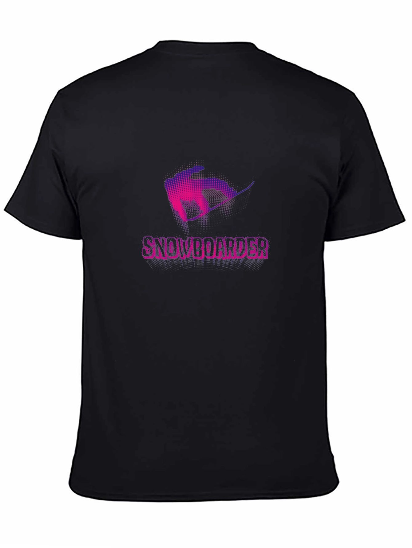 Snowboarder Graphic Tee - Black Cotton Casual Shirt