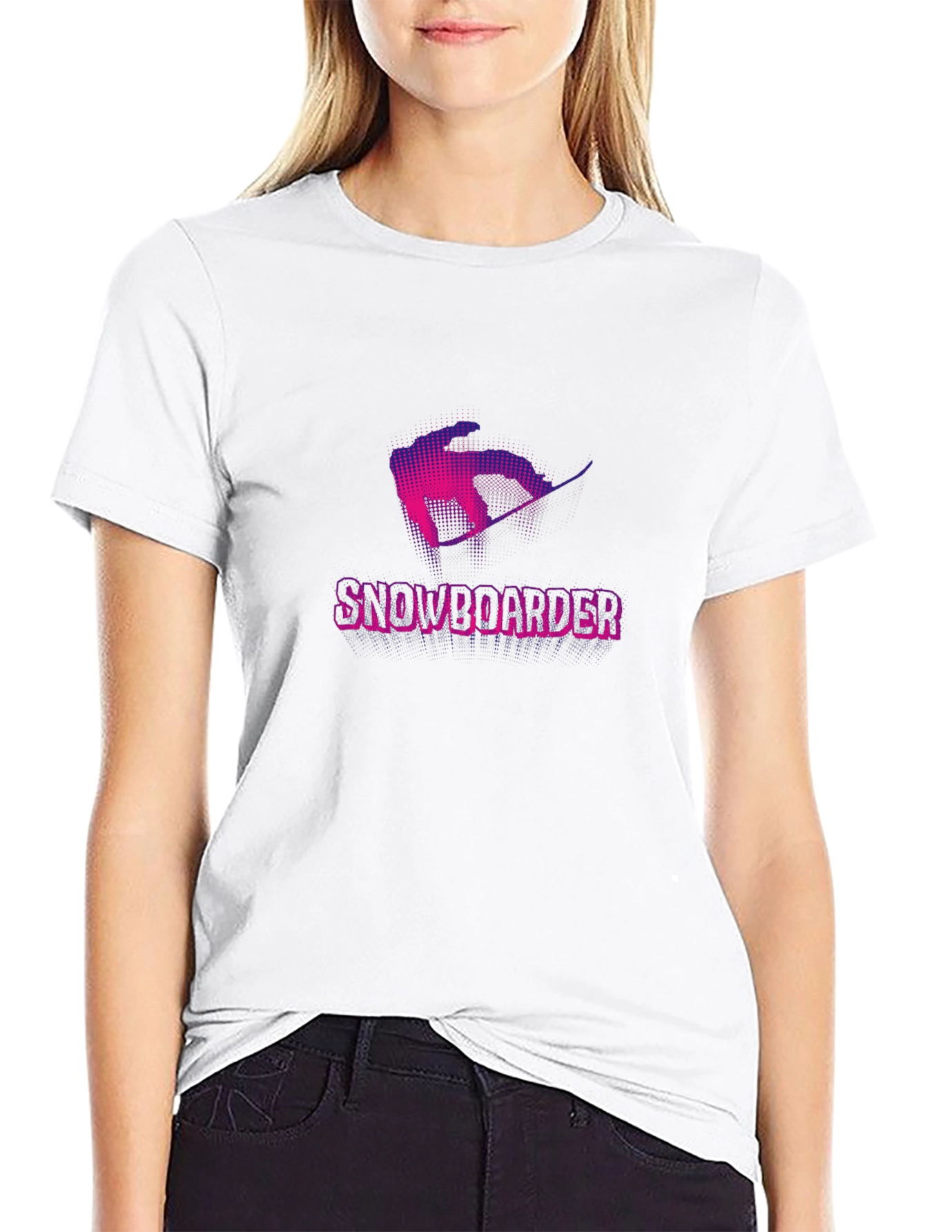 Snowboarder Graphic Tee - Black Cotton Casual Shirt