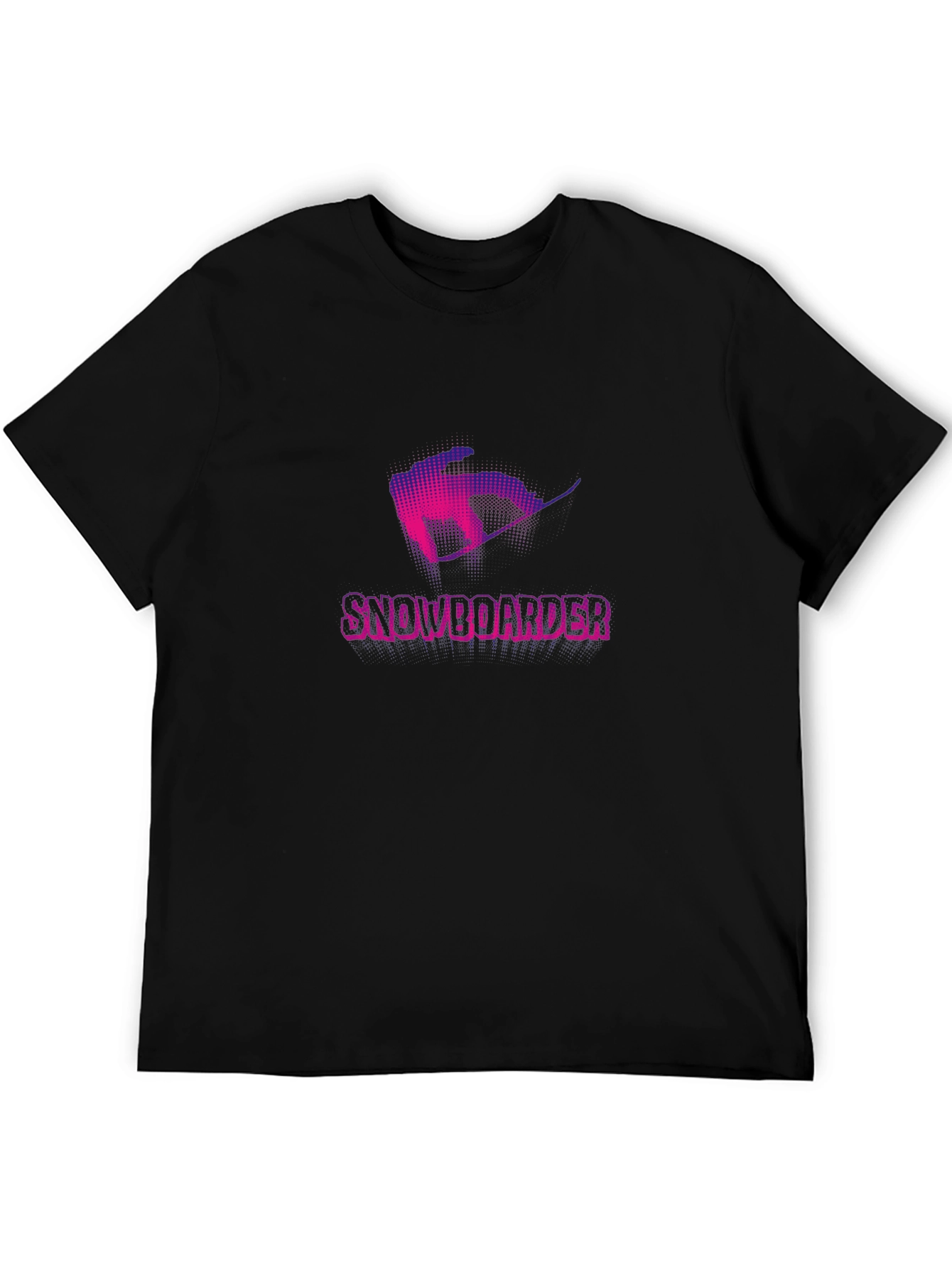 Snowboarder Graphic Tee - Black Cotton Casual Shirt