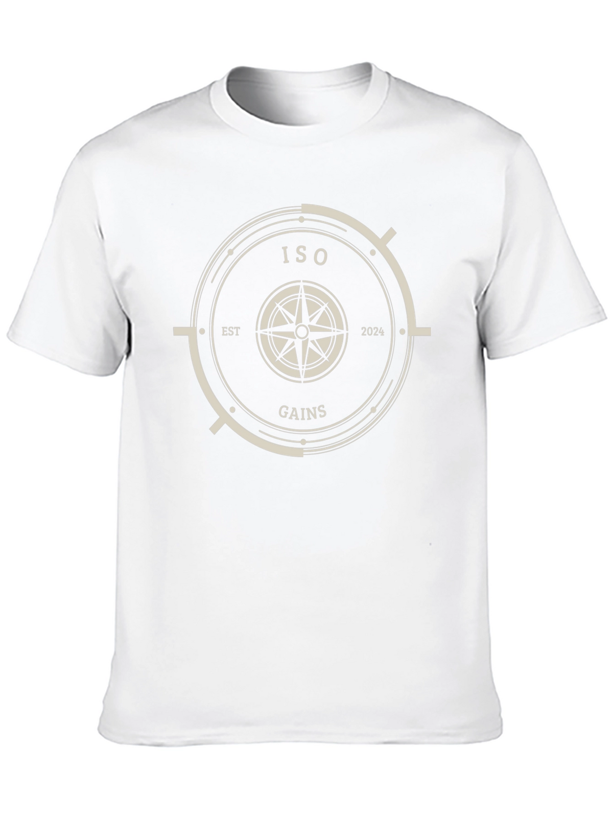 ISO Gains Black T-Shirt with Compass Design
