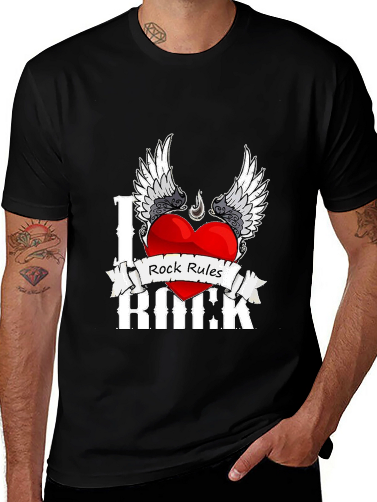 I Love Rock Music Graphic T-Shirt