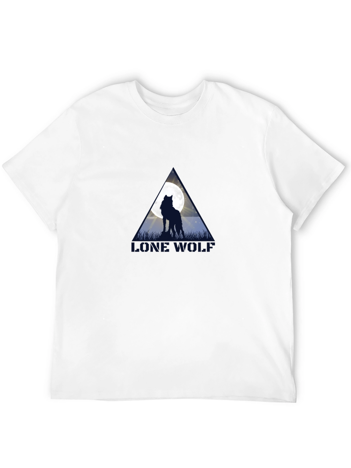 Lone Wolf Moon Graphic Black T-Shirt
