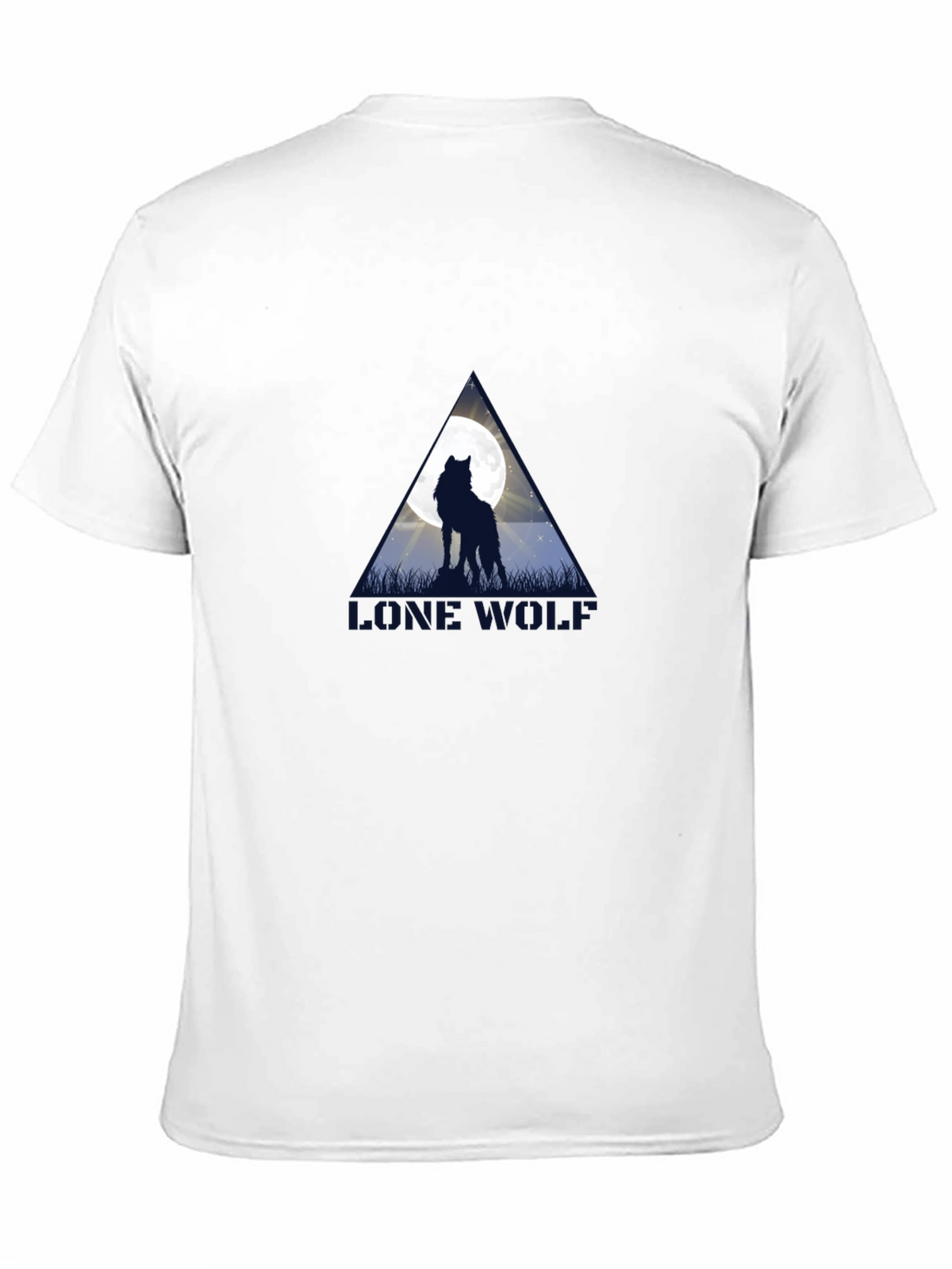 Lone Wolf Moon Graphic Black T-Shirt
