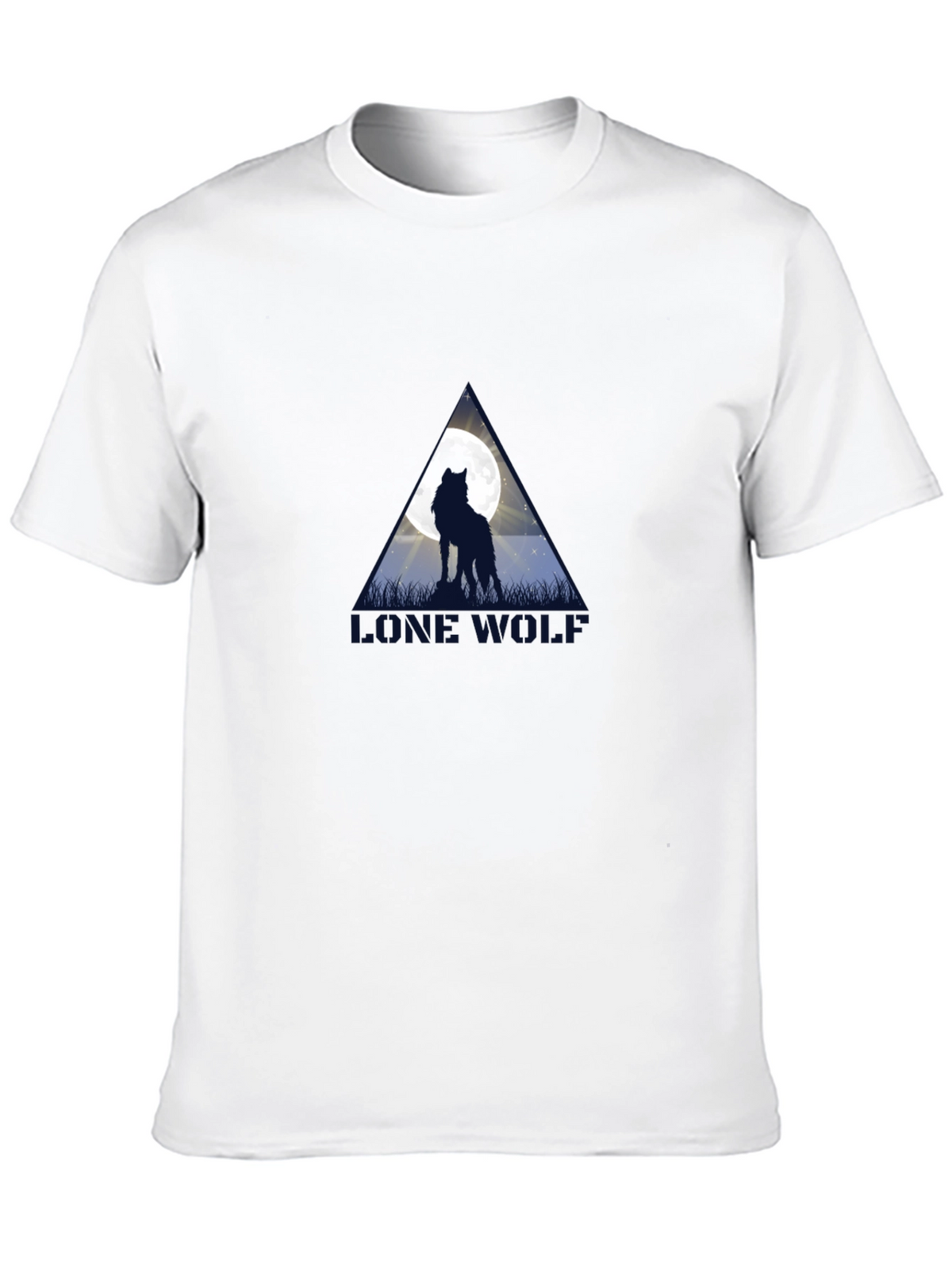 Lone Wolf Moon Graphic Black T-Shirt