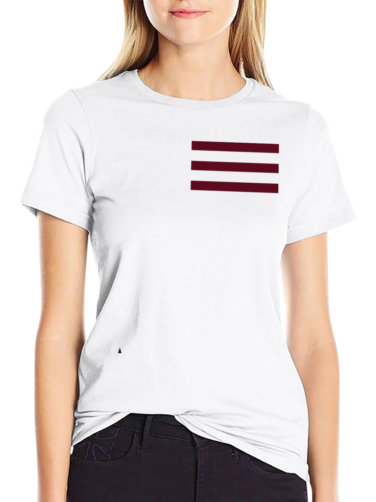 Striped Casual Black T-Shirt