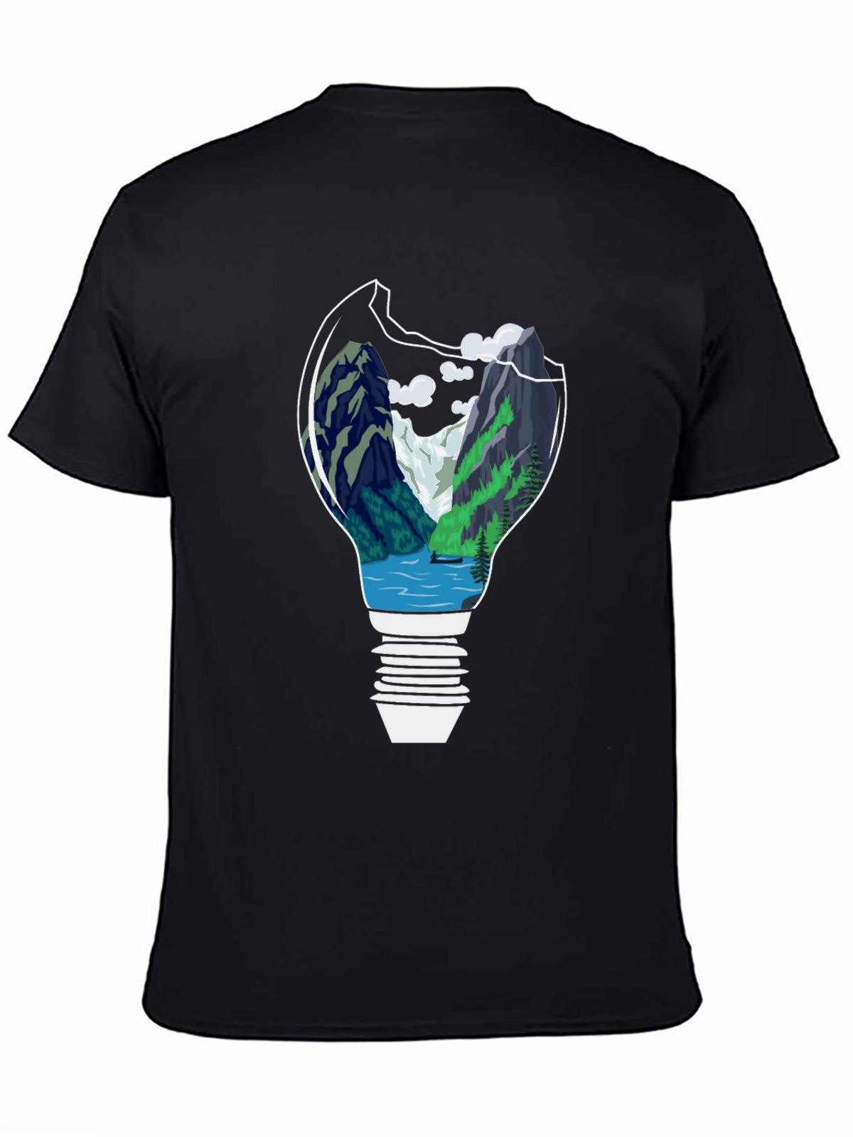 Nature Lightbulb Graphic Tee - Black