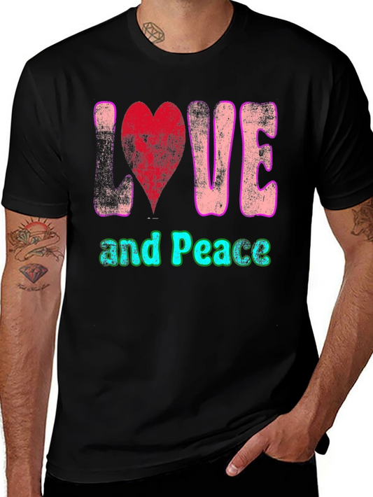 Love and Peace Graphic T-Shirt - Retro Style