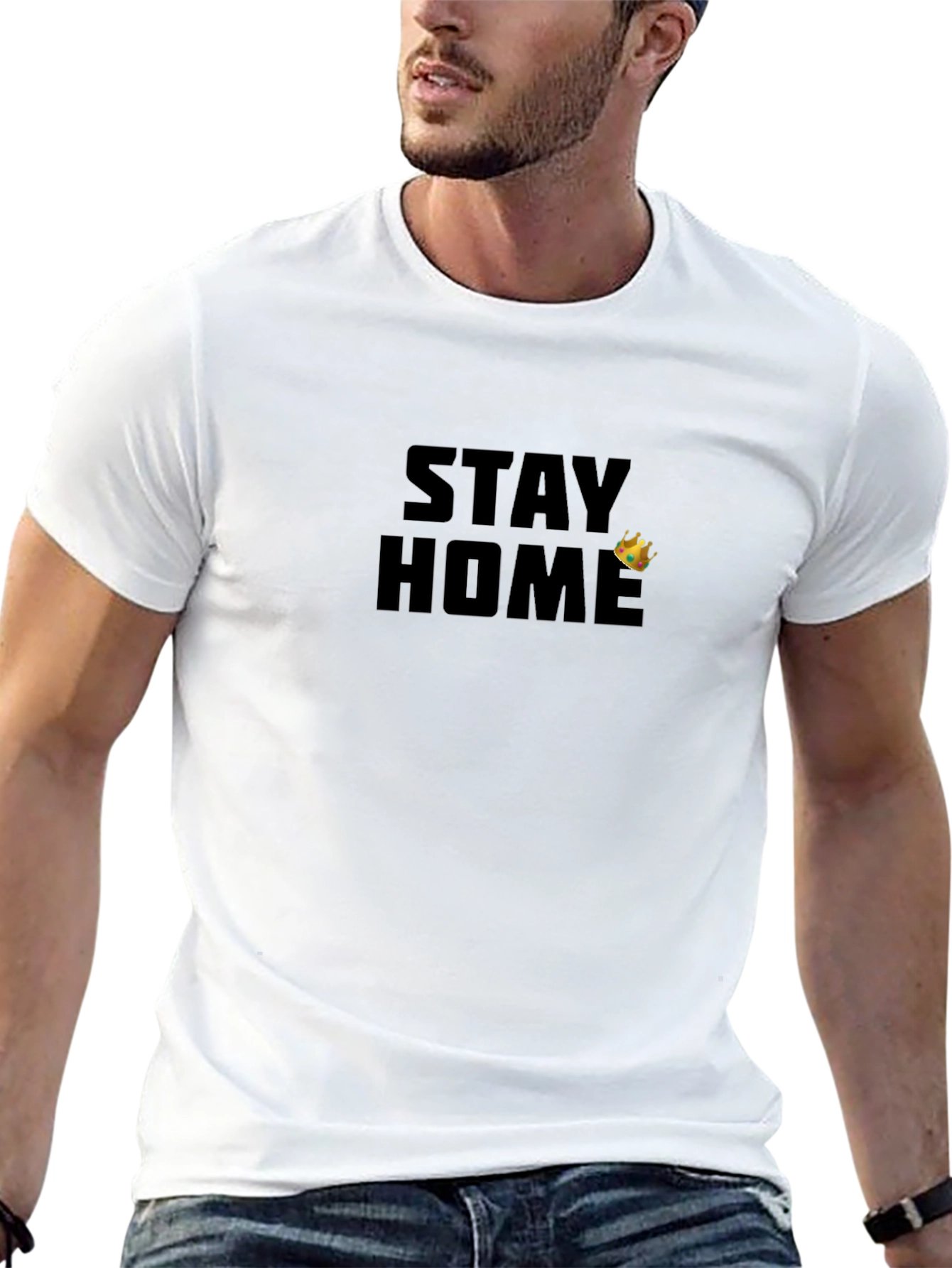 Stay Home King Graphic Tee - Stylish Comfort