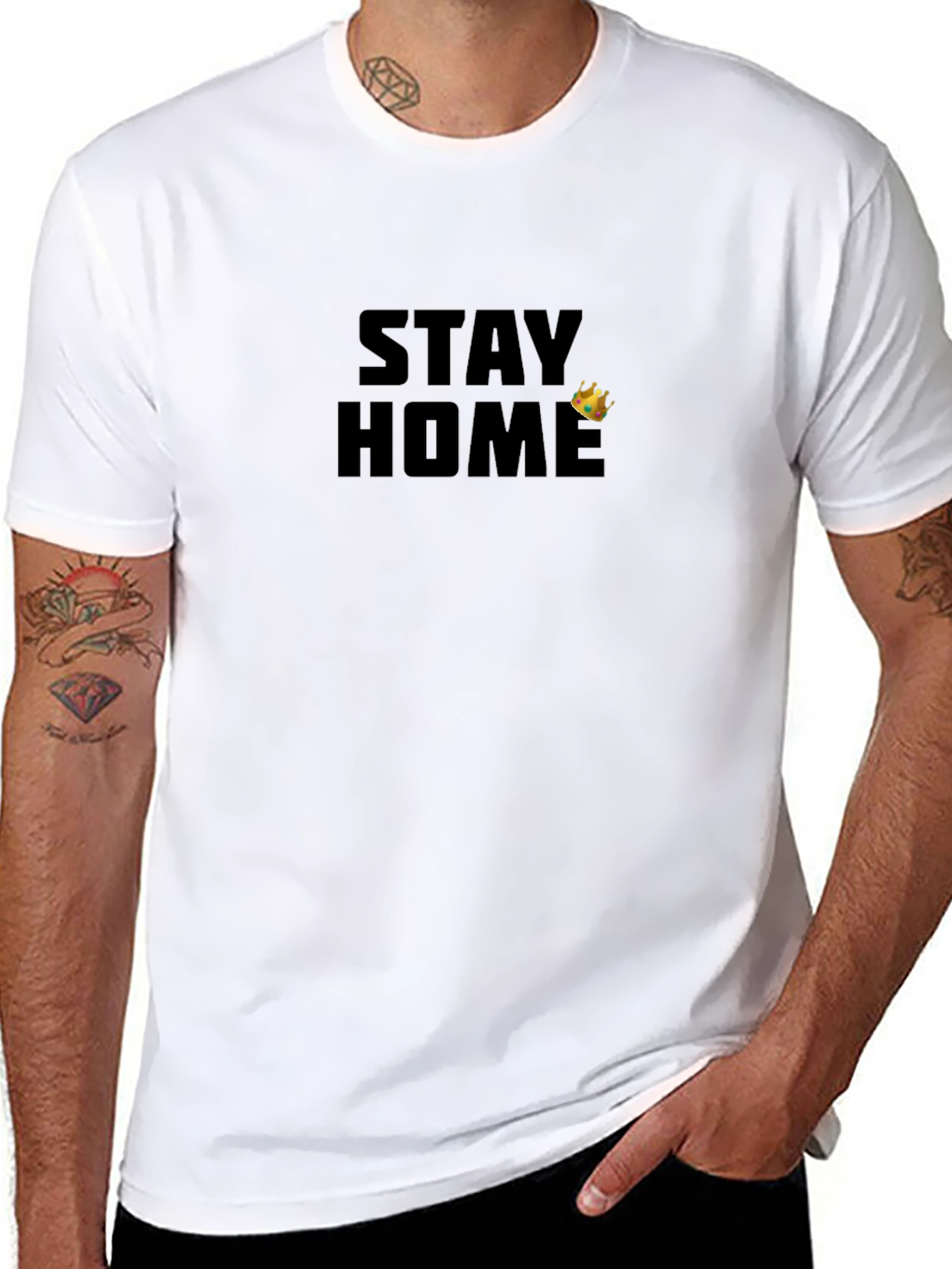 Stay Home King Graphic Tee - Stylish Comfort