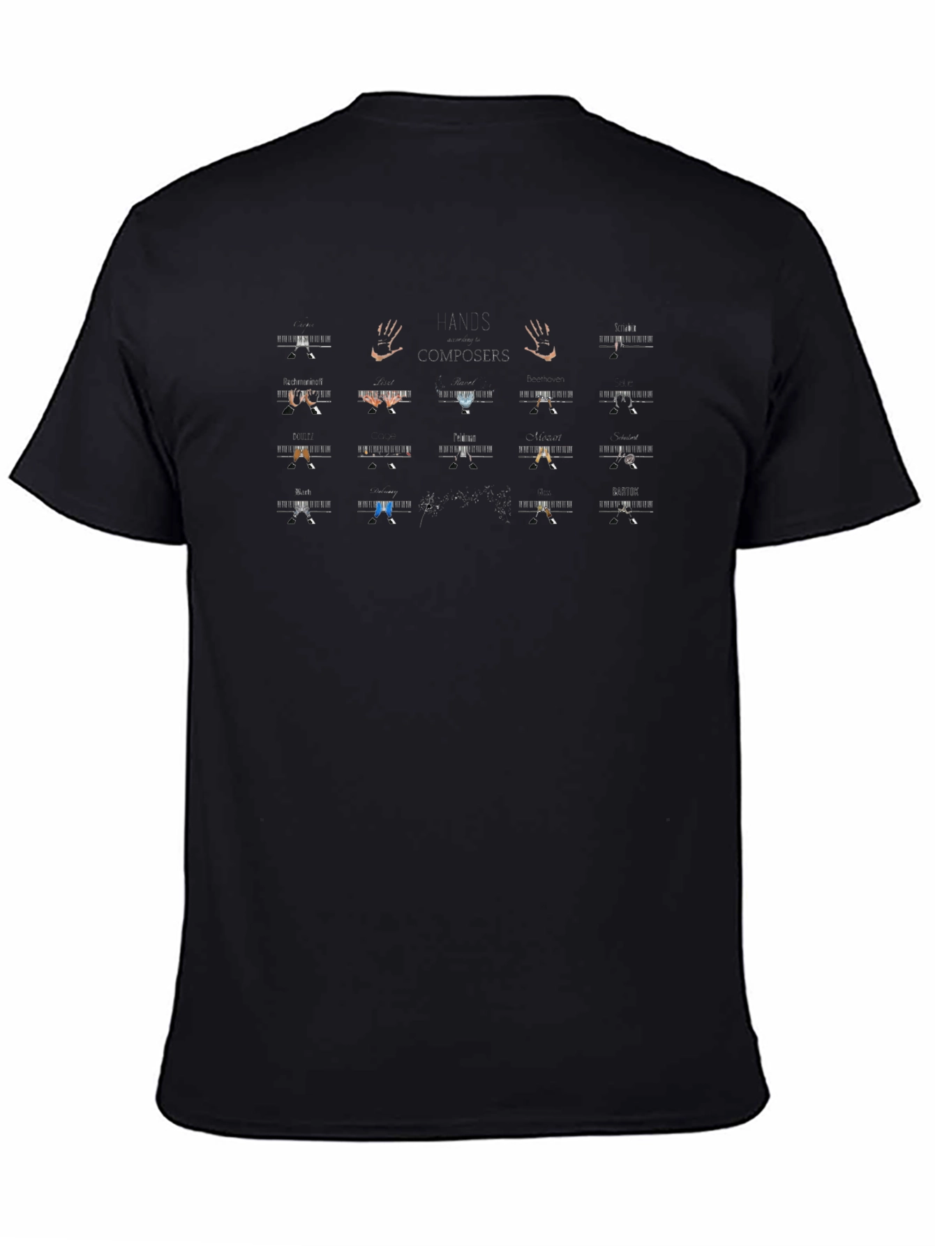 Abstract Hands Graphic Black T-Shirt