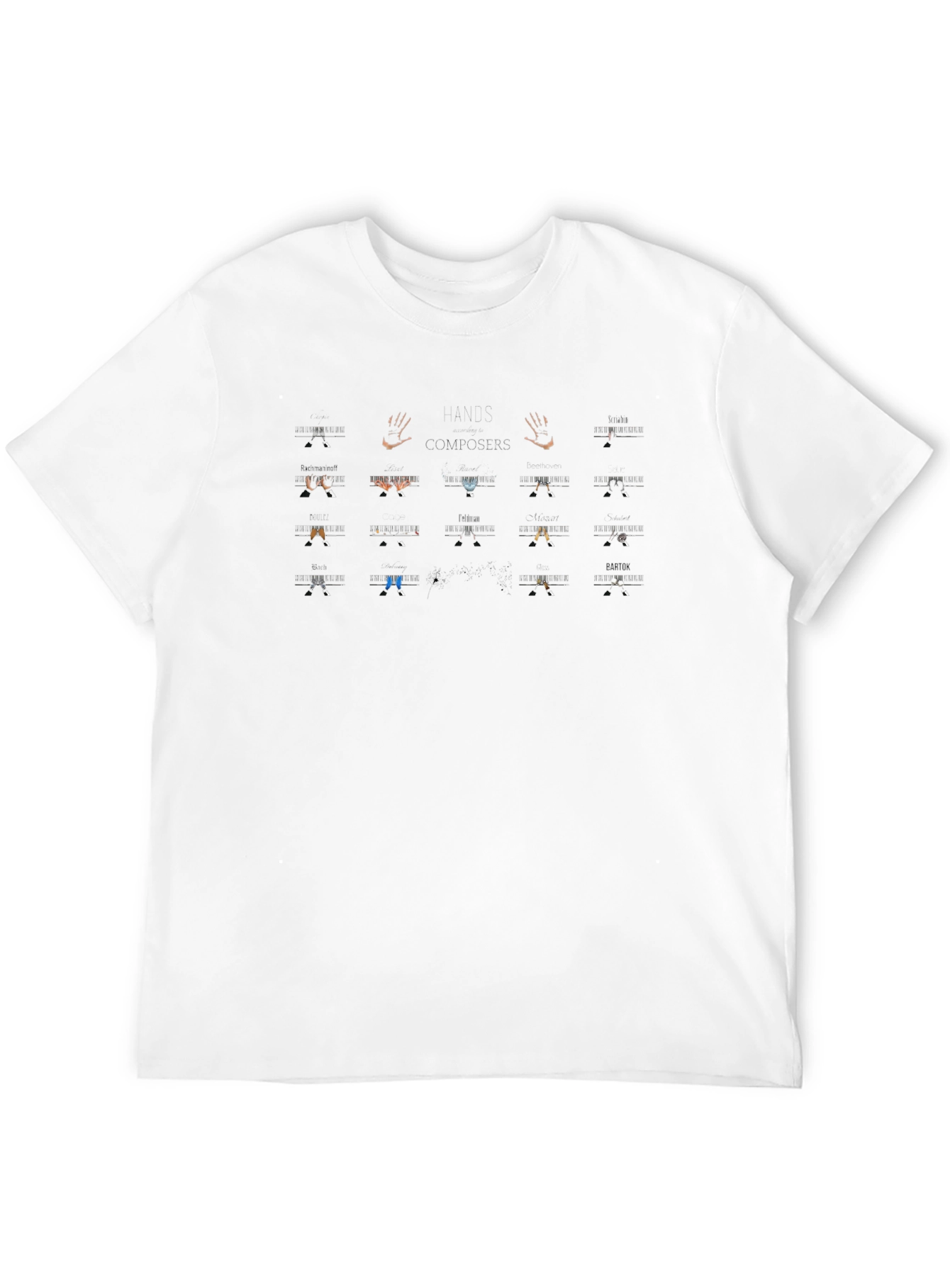 Abstract Hands Graphic Black T-Shirt