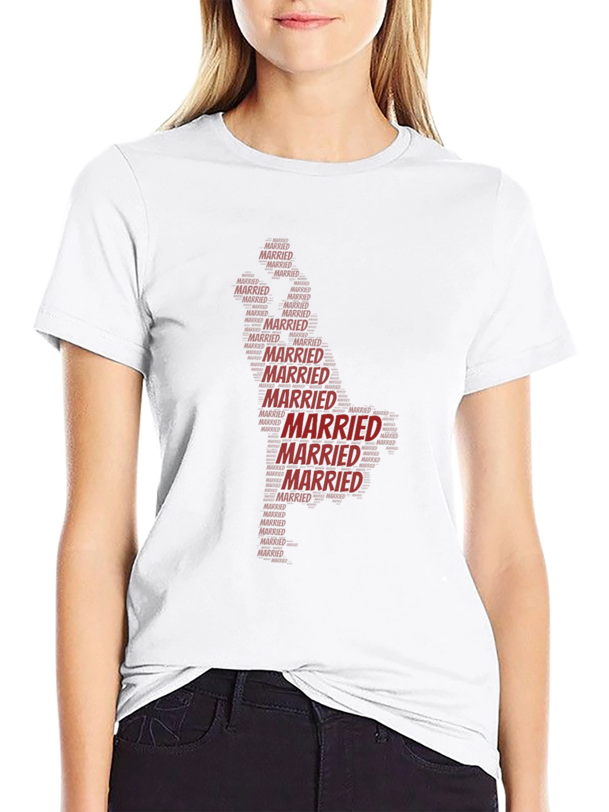 Married Word Art Graphic T-Shirt