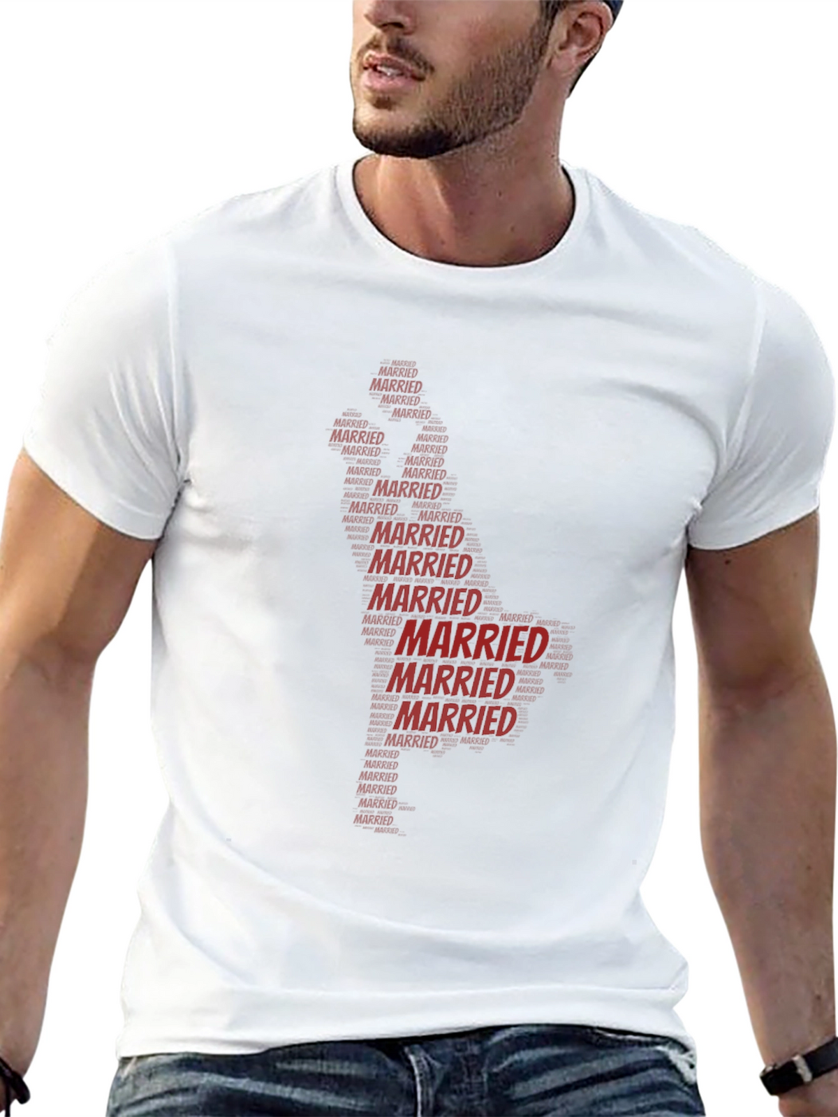 Married Word Art Graphic T-Shirt