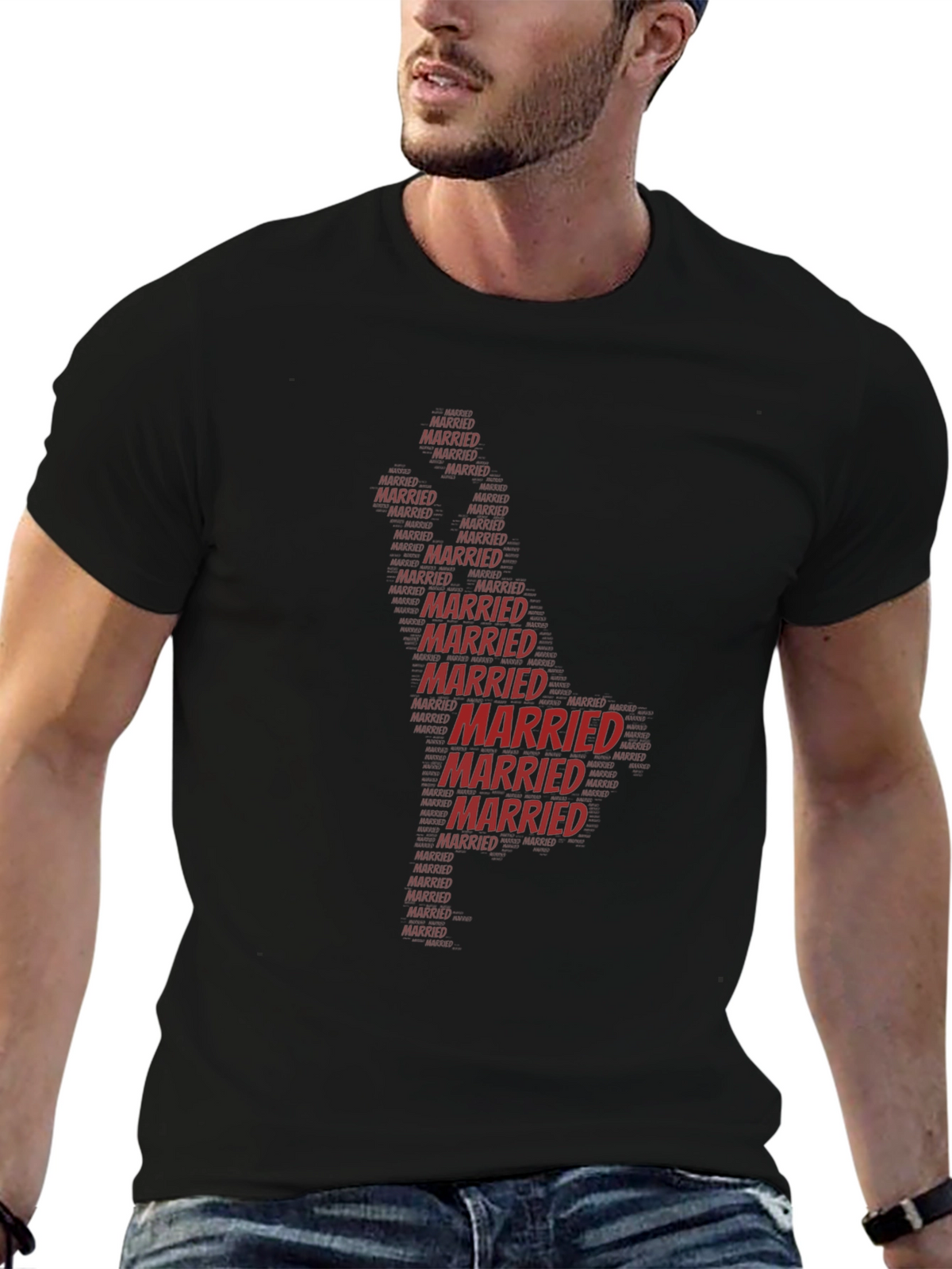 Married Word Art Graphic T-Shirt