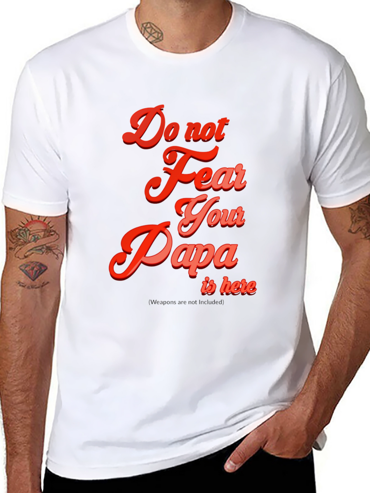 Do Not Fear Papa T-Shirt - Black Cotton Blend
