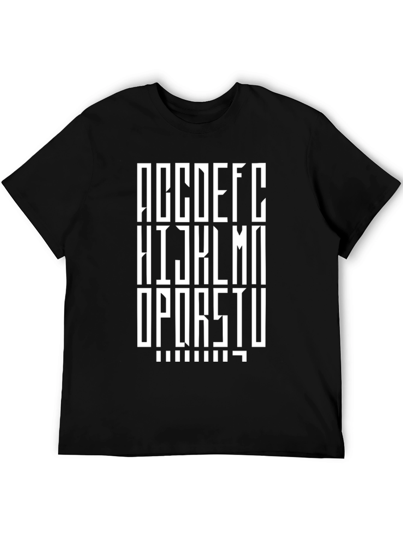 Modern Alphabet Print Black T-Shirt