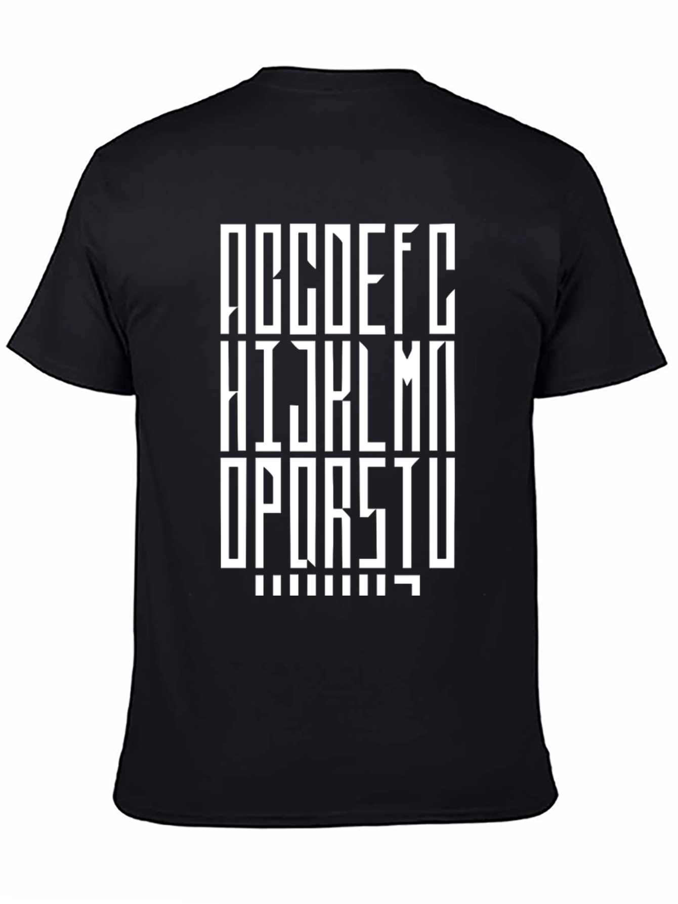 Modern Alphabet Print Black T-Shirt