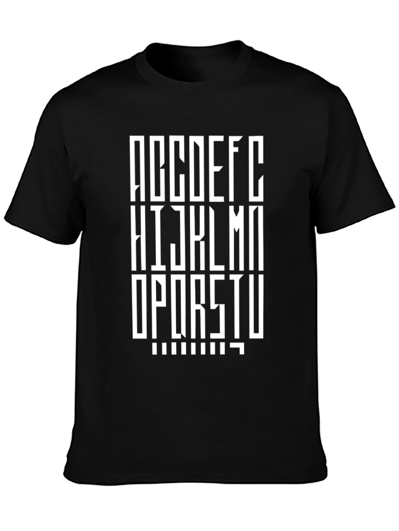 Modern Alphabet Print Black T-Shirt