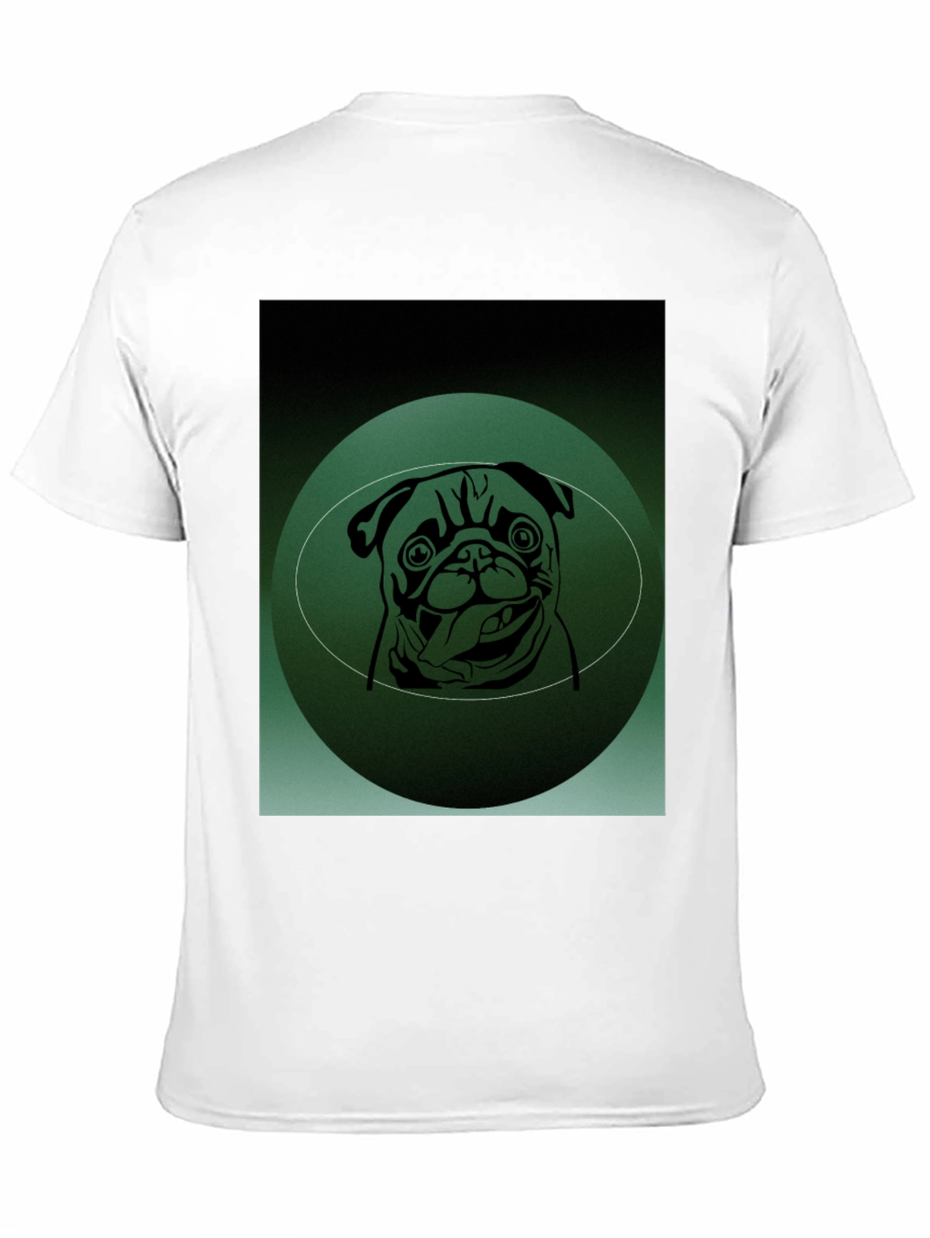 Pug Portrait Graphic Tee - Mens Black T-Shirt