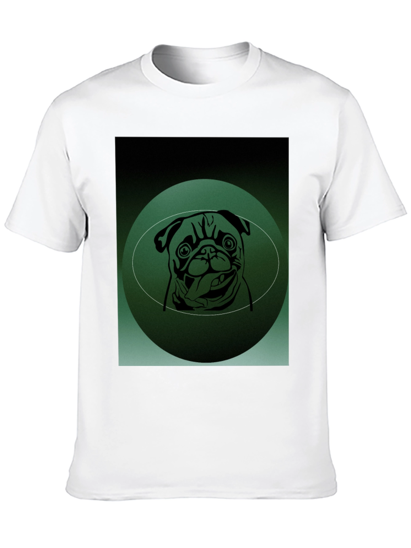 Pug Portrait Graphic Tee - Mens Black T-Shirt