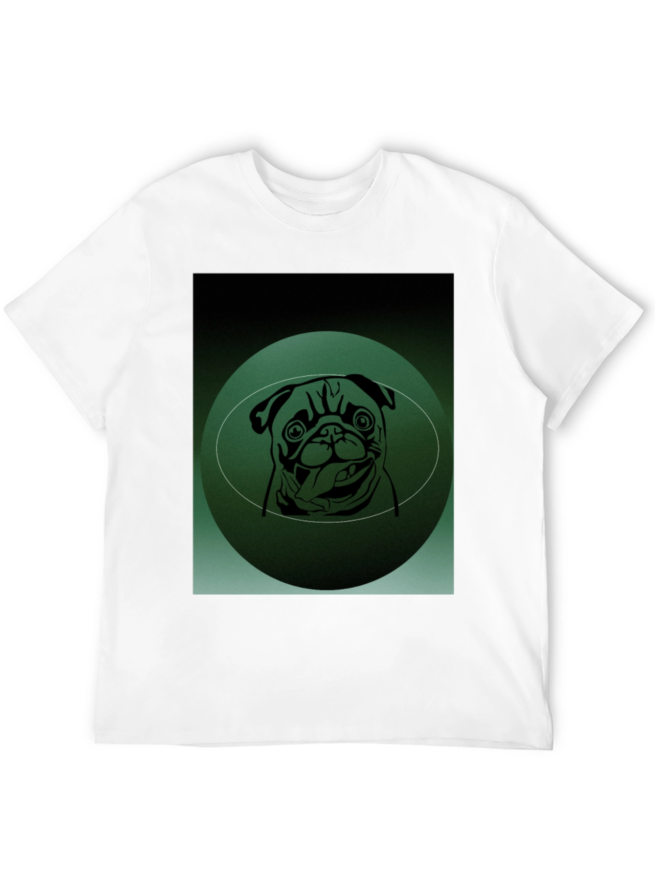 Pug Portrait Graphic Tee - Mens Black T-Shirt