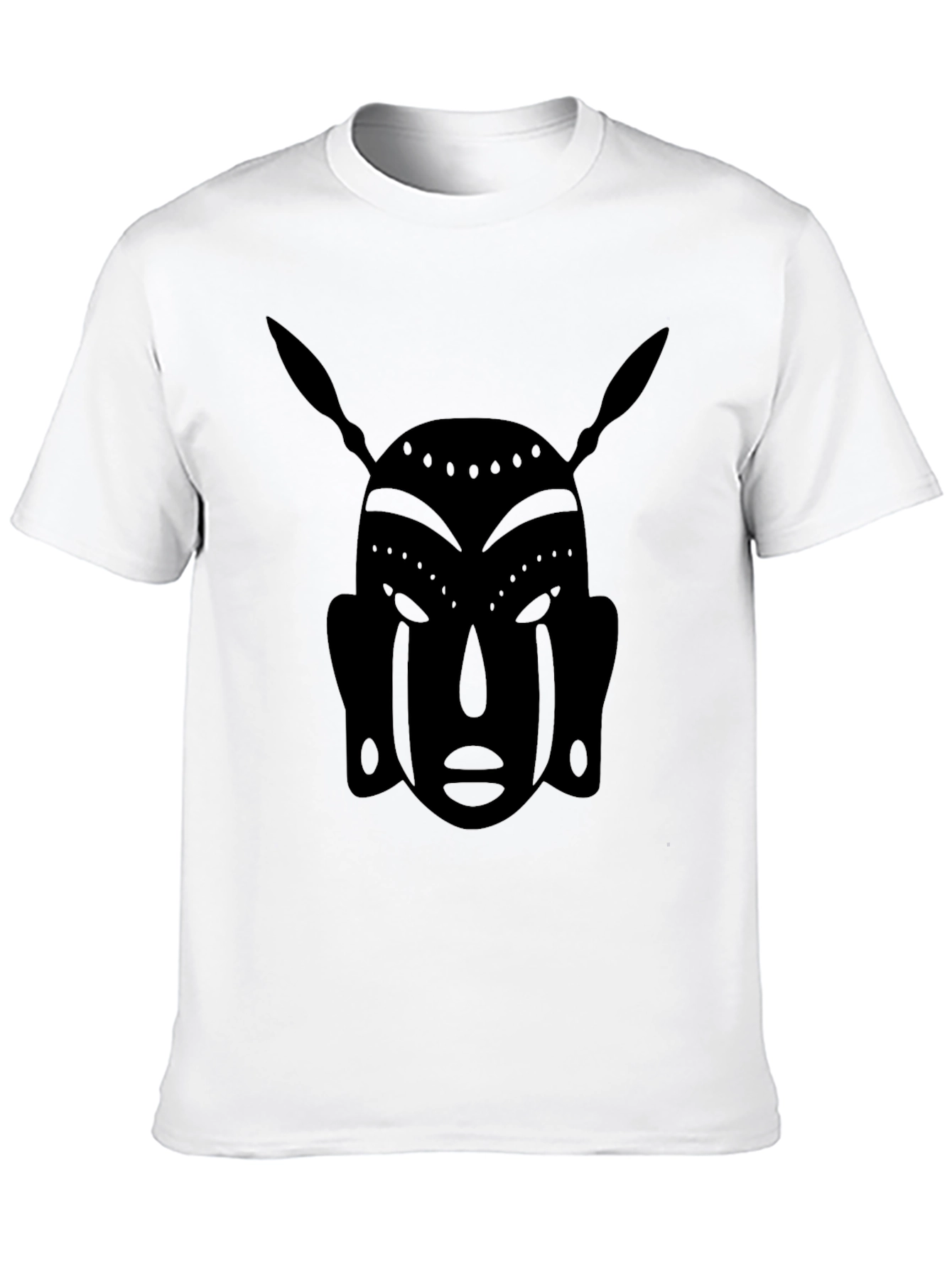 Tribal Mask Graphic Tee - Stylish Mens Black T-Shirt