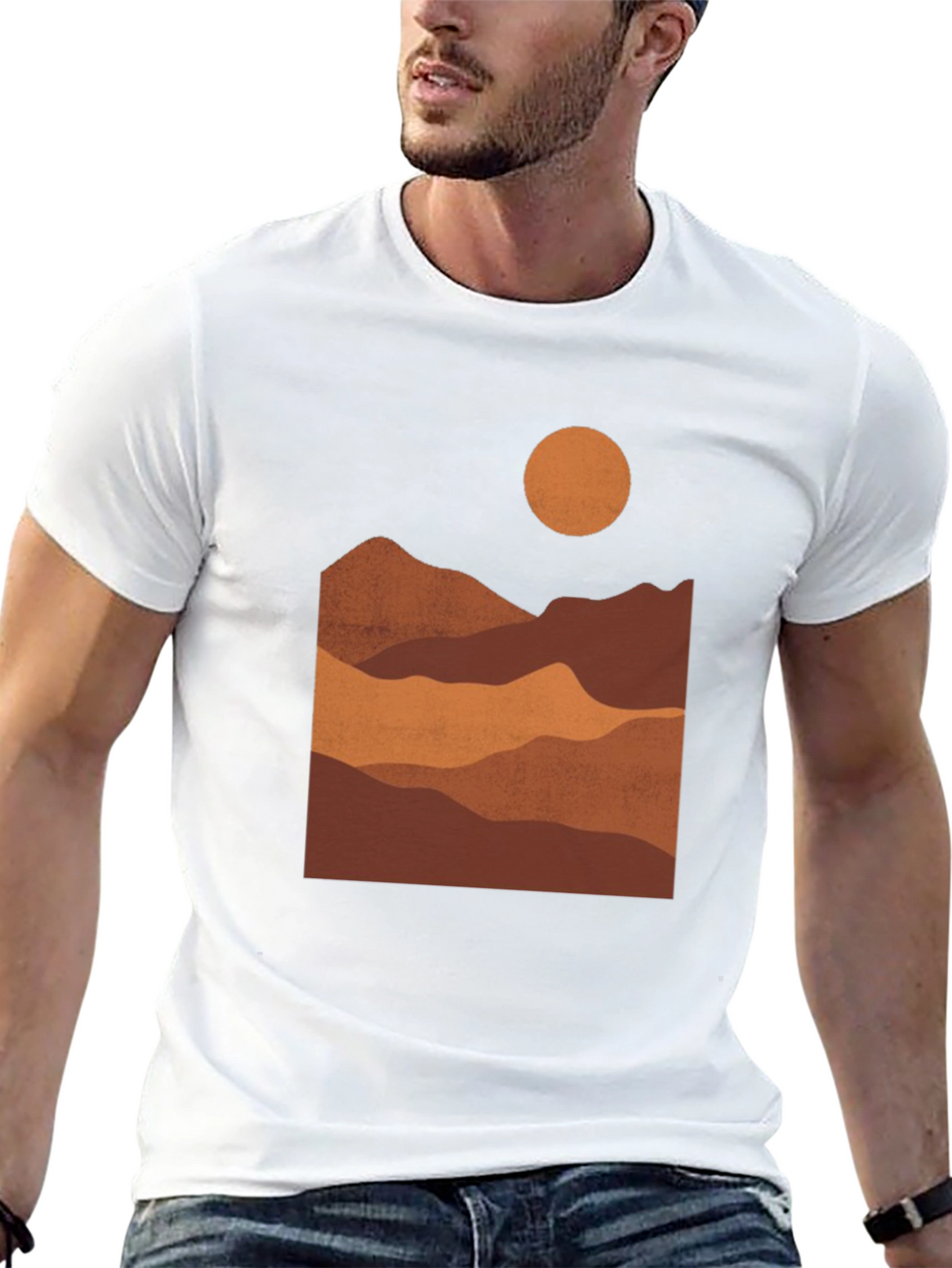 Mountain Landscape Graphic Tee - Black